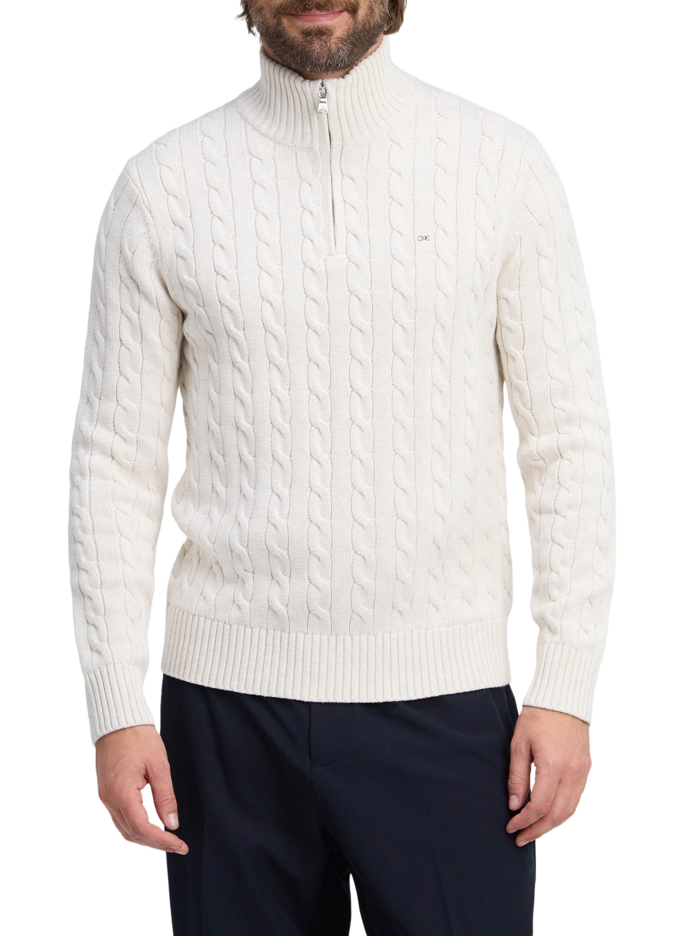 Pull col camionneur en coton | Beige EDEN PARK Heren