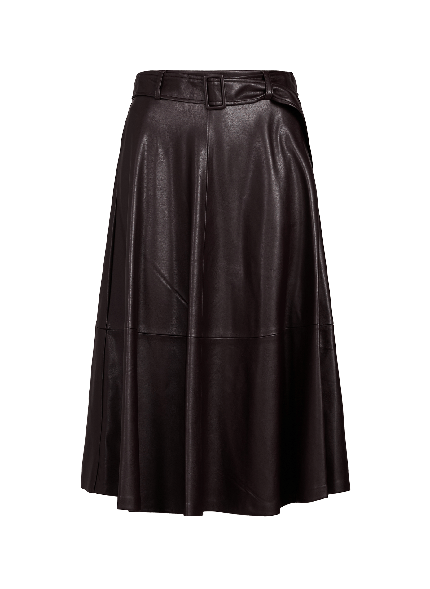 Jupe midi ceinturée Fleur effet cuir SUNCOO Violet