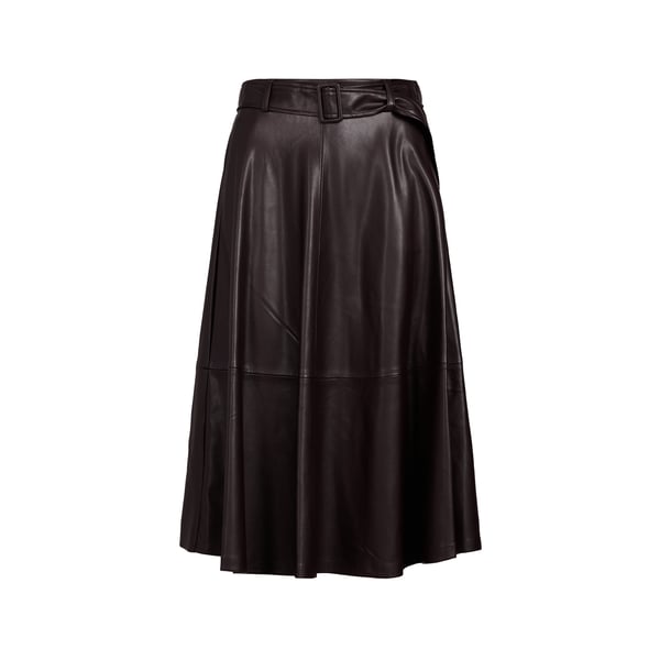 Jupe midi ceinturée Fleur effet cuir Jupe midi ceinturée Fleur effet cuir