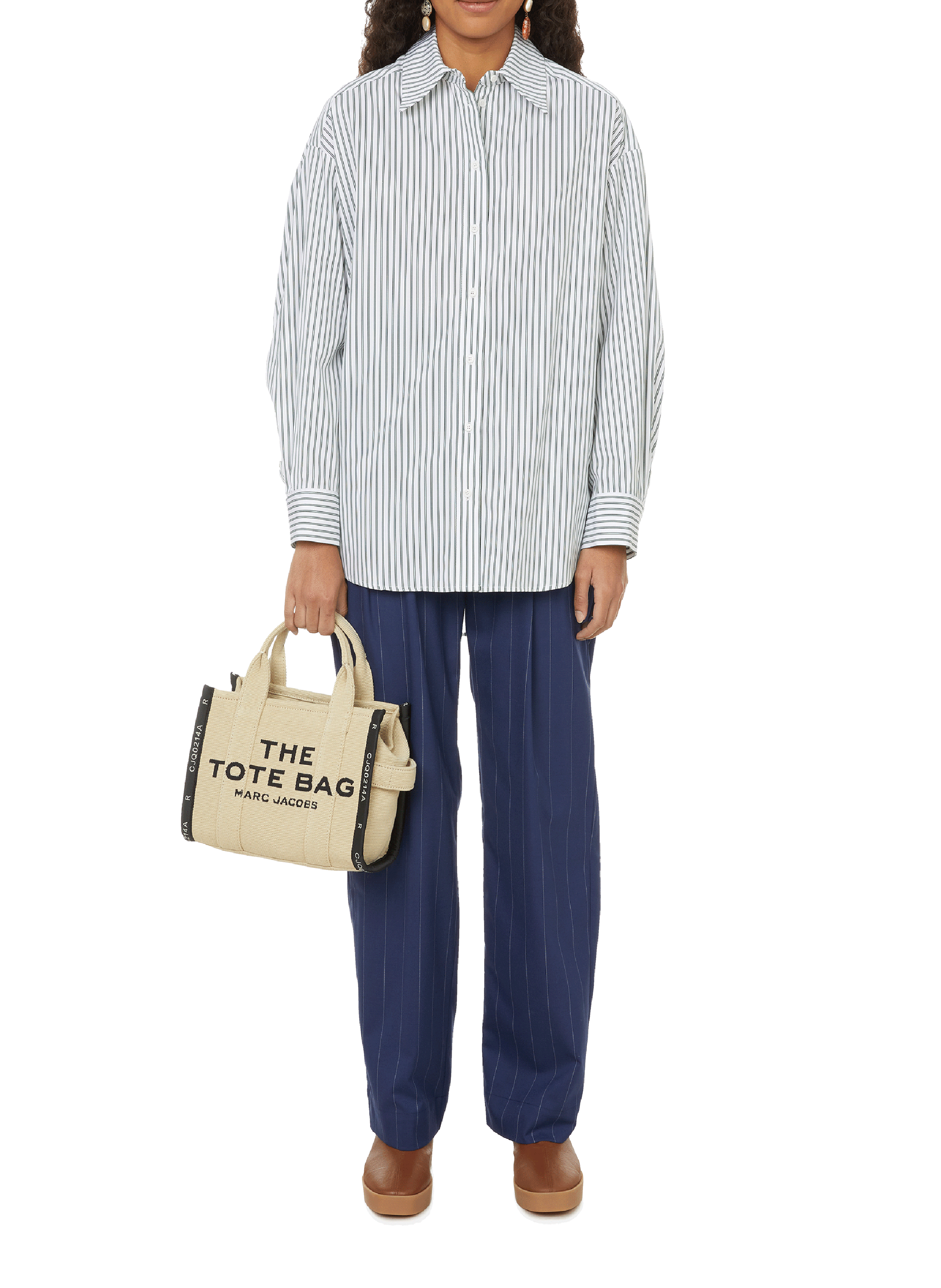 Handtas The Jacquard Small Tote Bag MARC JACOBS Beige