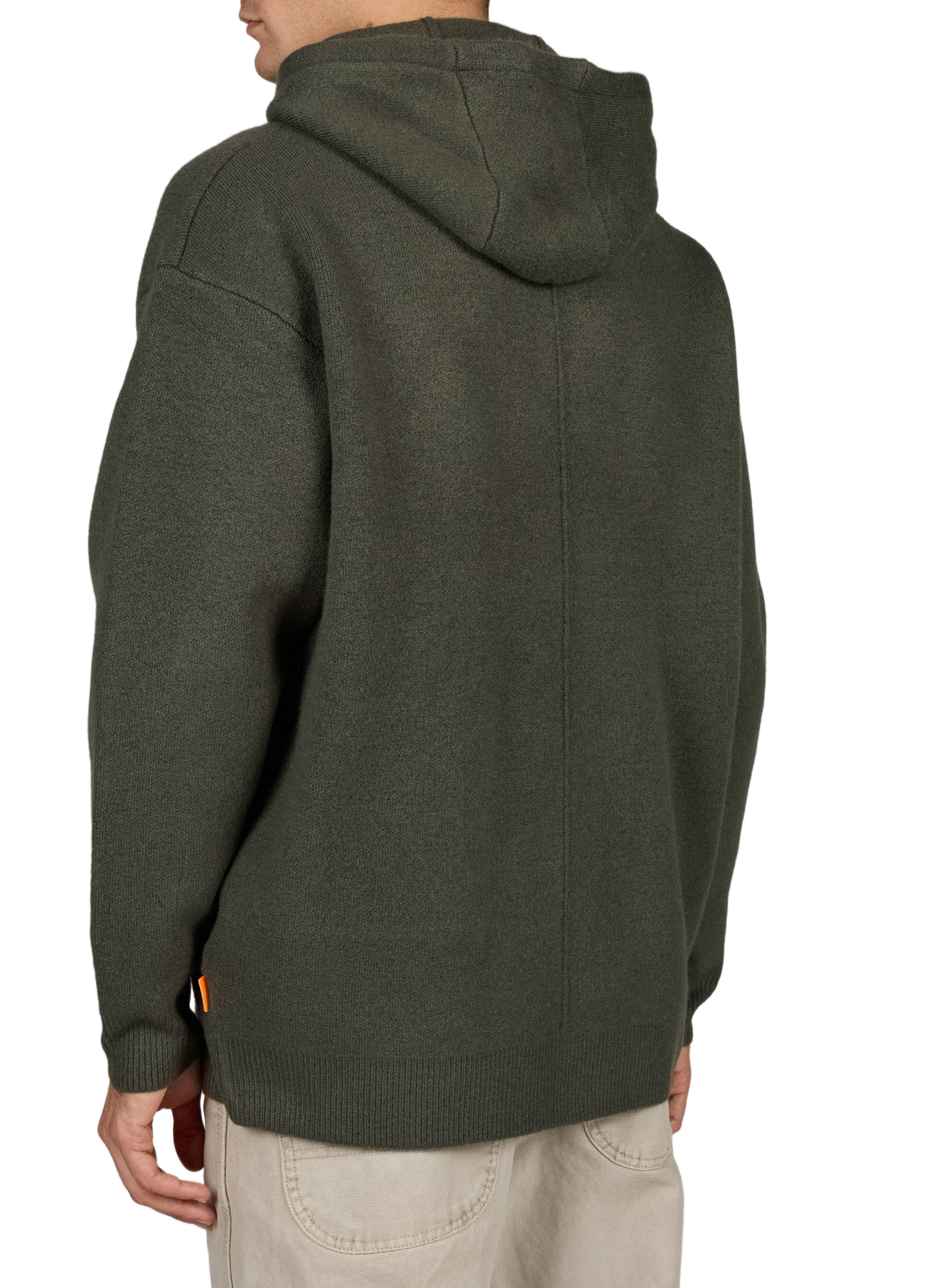 Plain knit hooded hoodie GERTRUDE Green