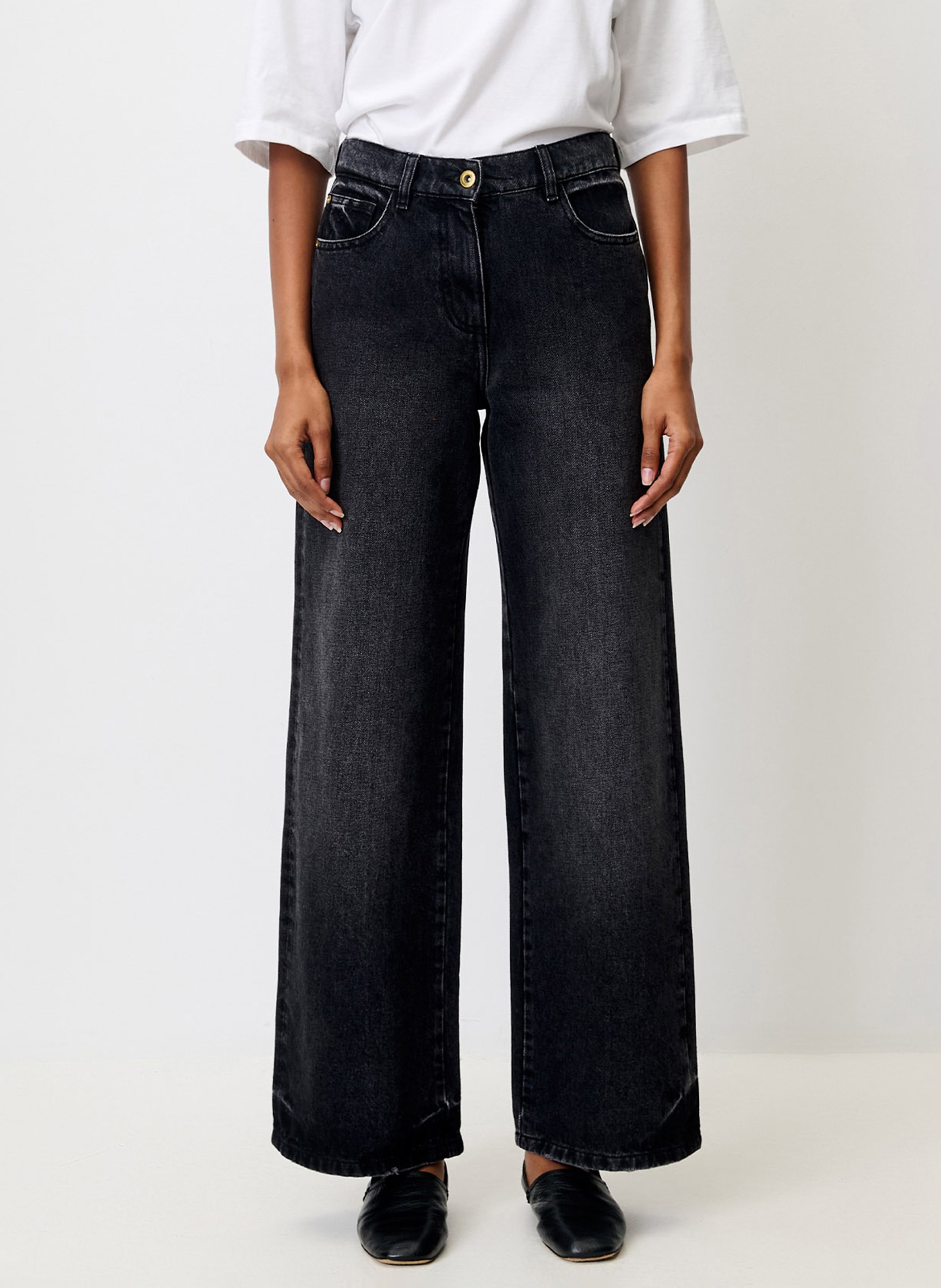 Jean droit en coton line SESSUN Noir