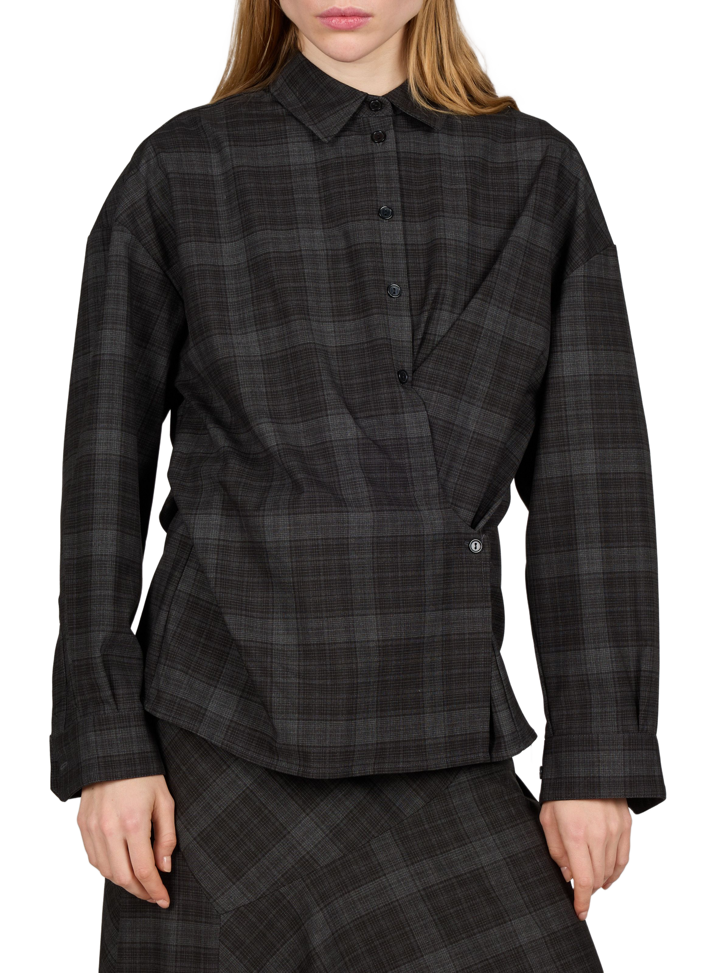 Oversized checked shirt OBJECT Black