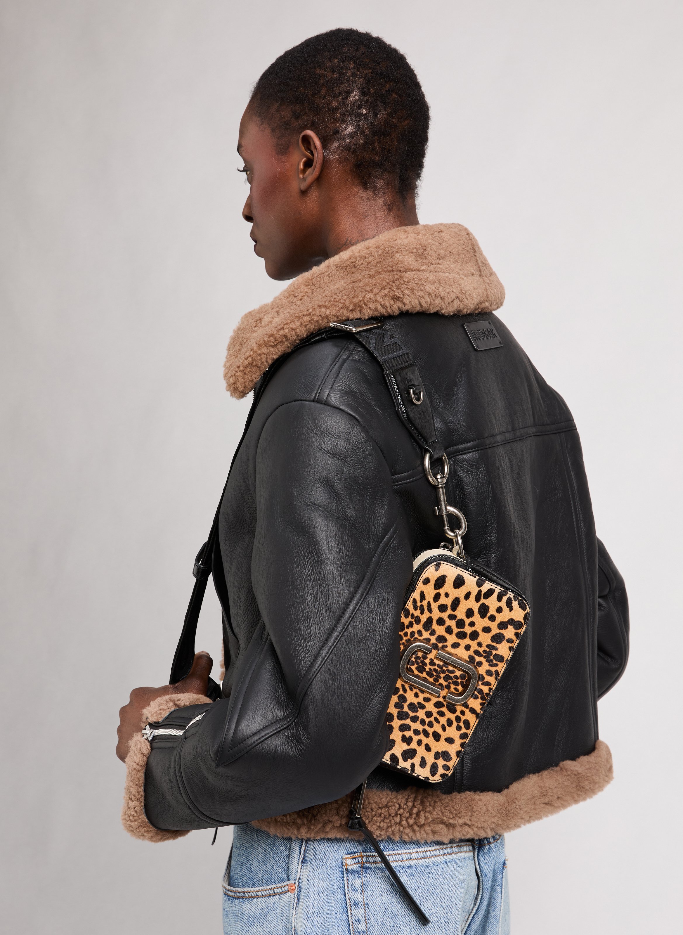Sac à bandoulière The Cheetah Haircalf Snapshot MARC JACOBS Noir