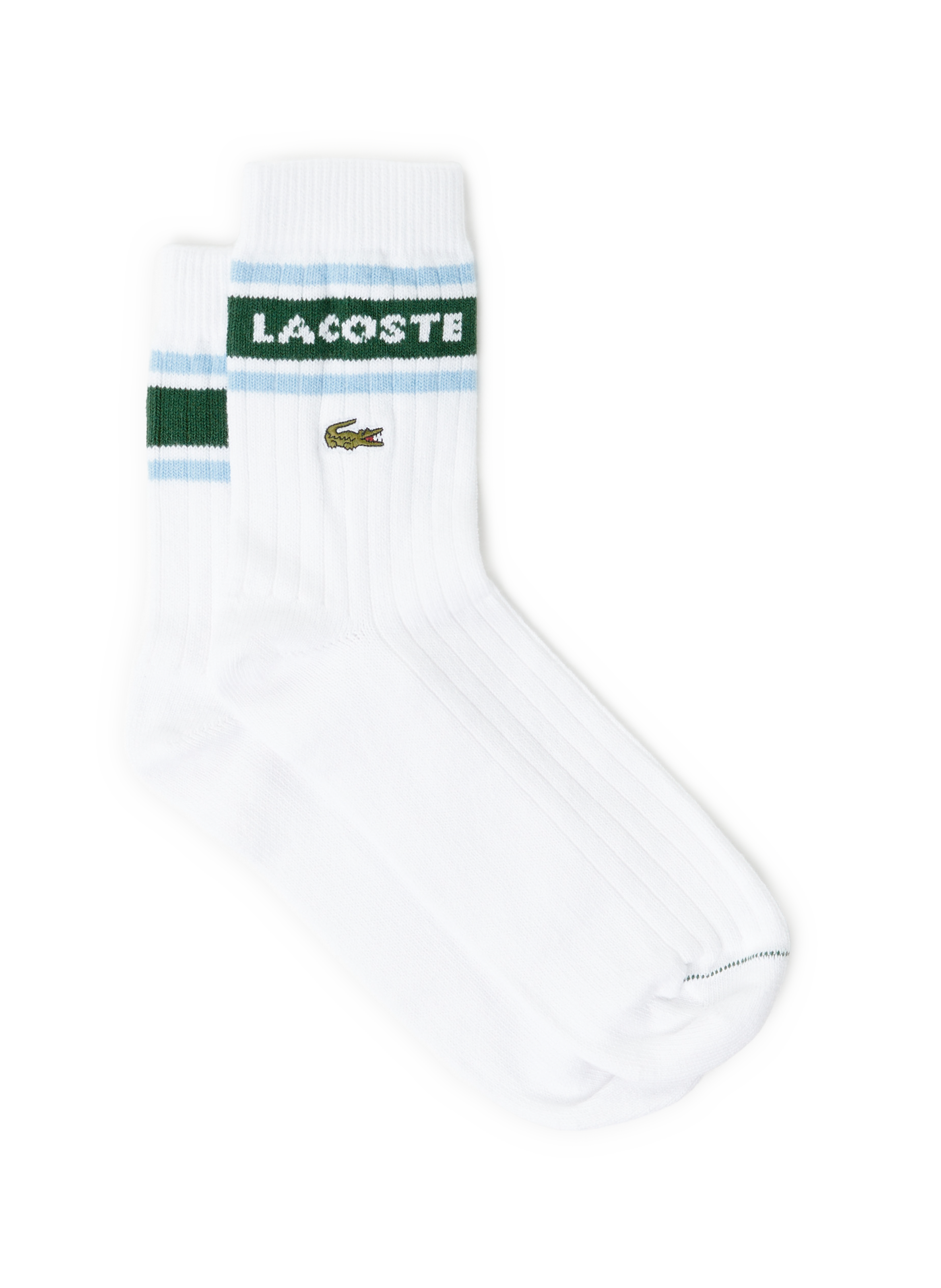 Lot de 2 Chaussettes hautes LACOSTE Blanc
