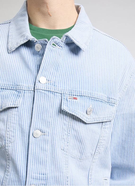 Veste en jean rayée  | Bleu by TOMMY HILFIGER Veste en jean rayée  Bleu