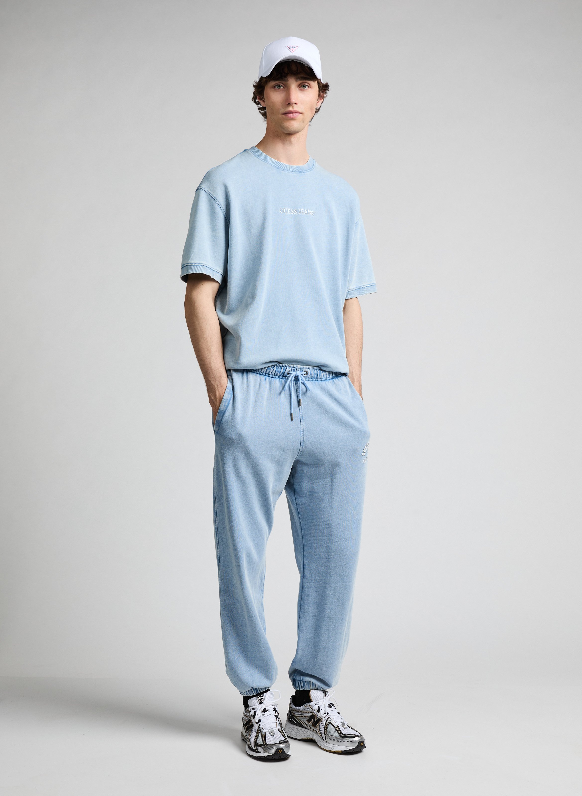 Oversized denim cotton t-shirt Grey