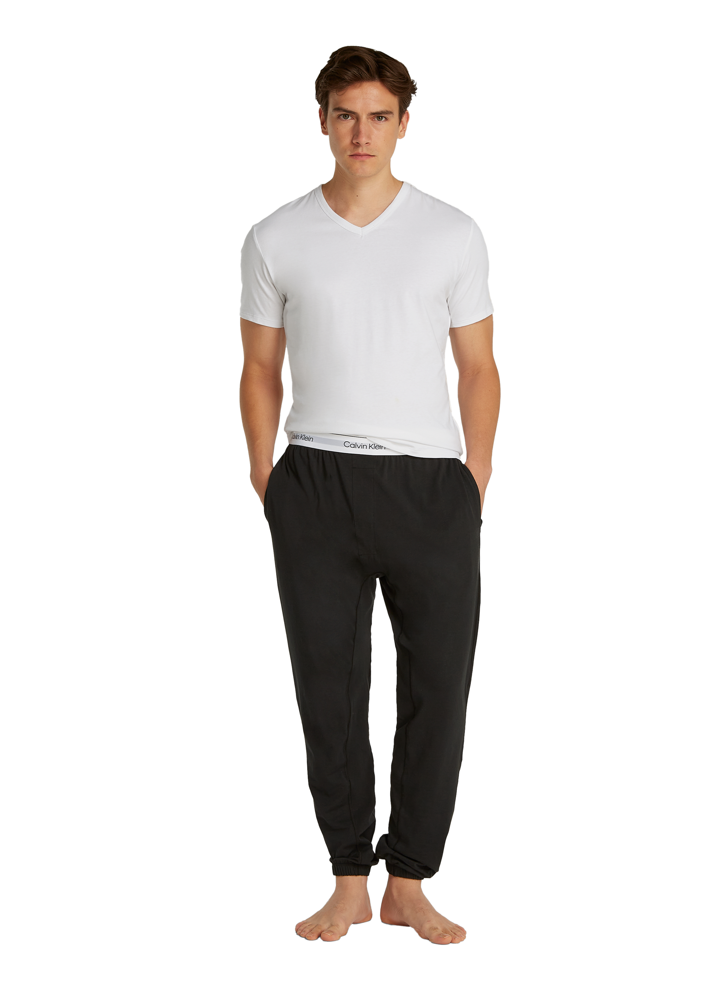 Set of 3 V-neck indoor t-shirts CALVIN KLEIN White