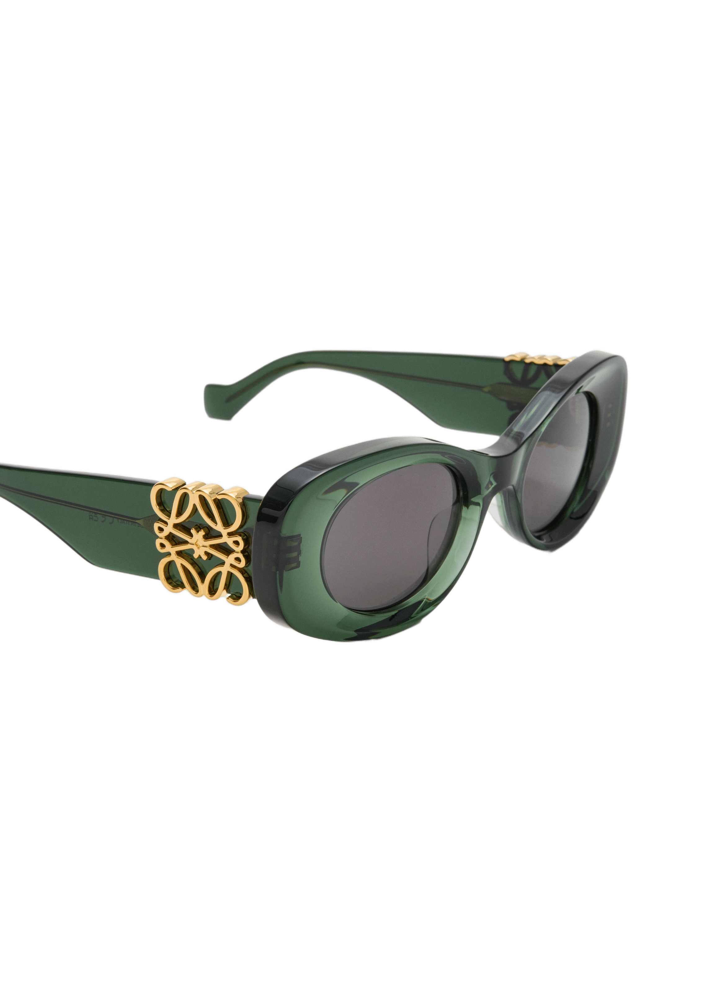 Beveled Oval Maxi Anagram Sunglasses LOEWE Green