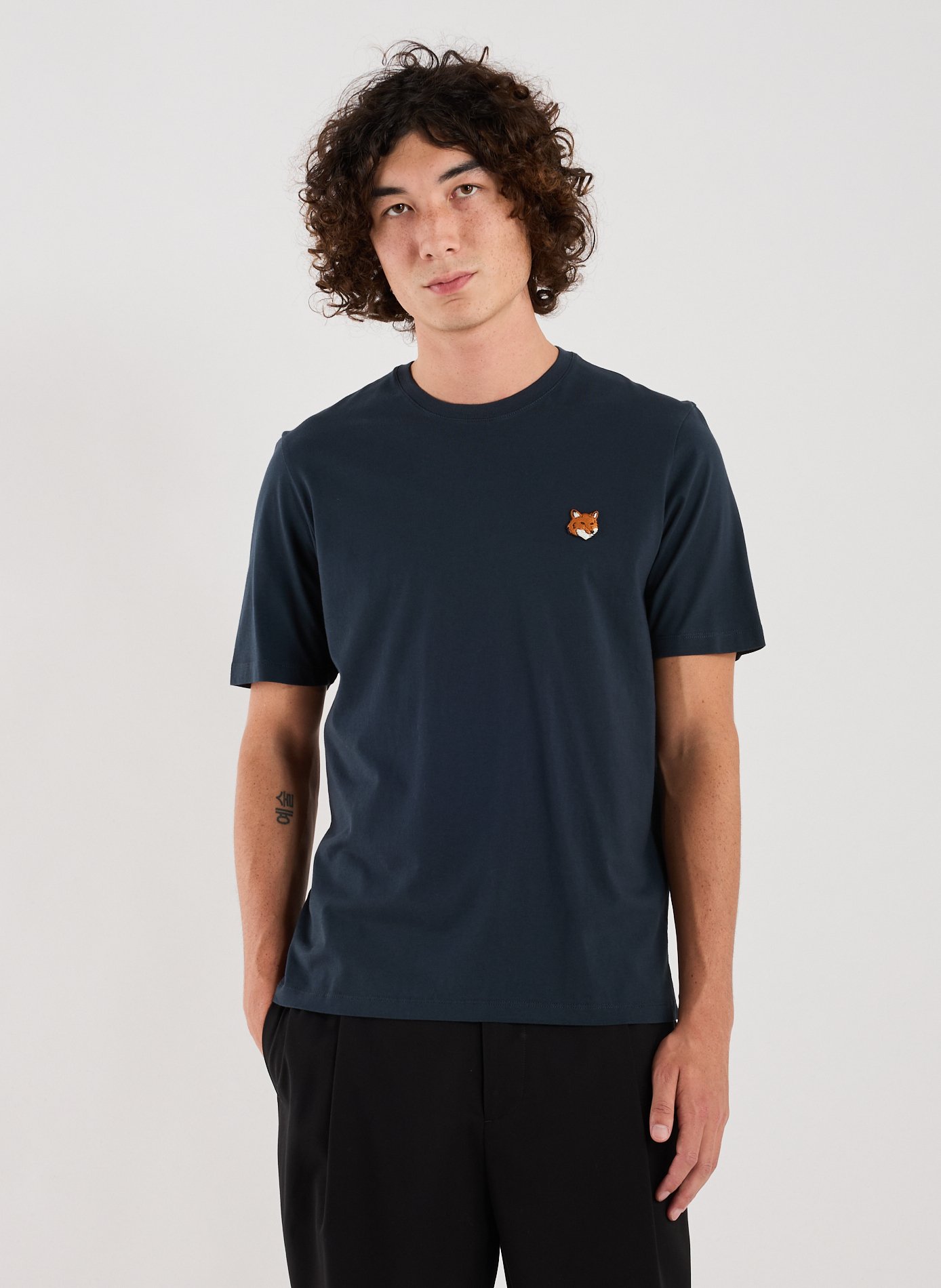 MAISON KITSUNÉ T-shirt en coton Fox Regular Bleu