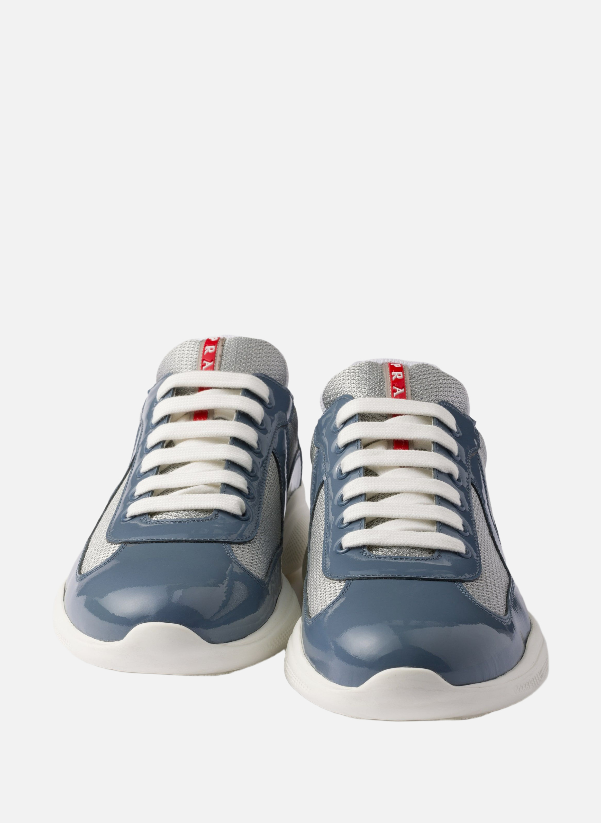 Sneakers prada america’s cup en cuir verni et tiss PRADA Bleu
