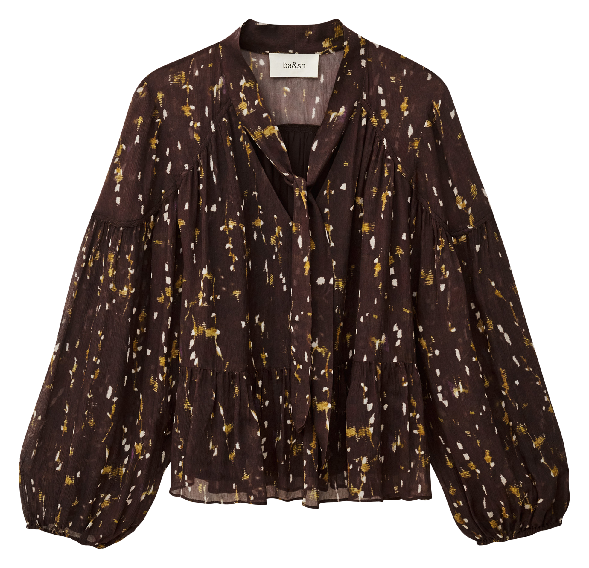 Blouse droite imprimée kamala BA&SH Marron