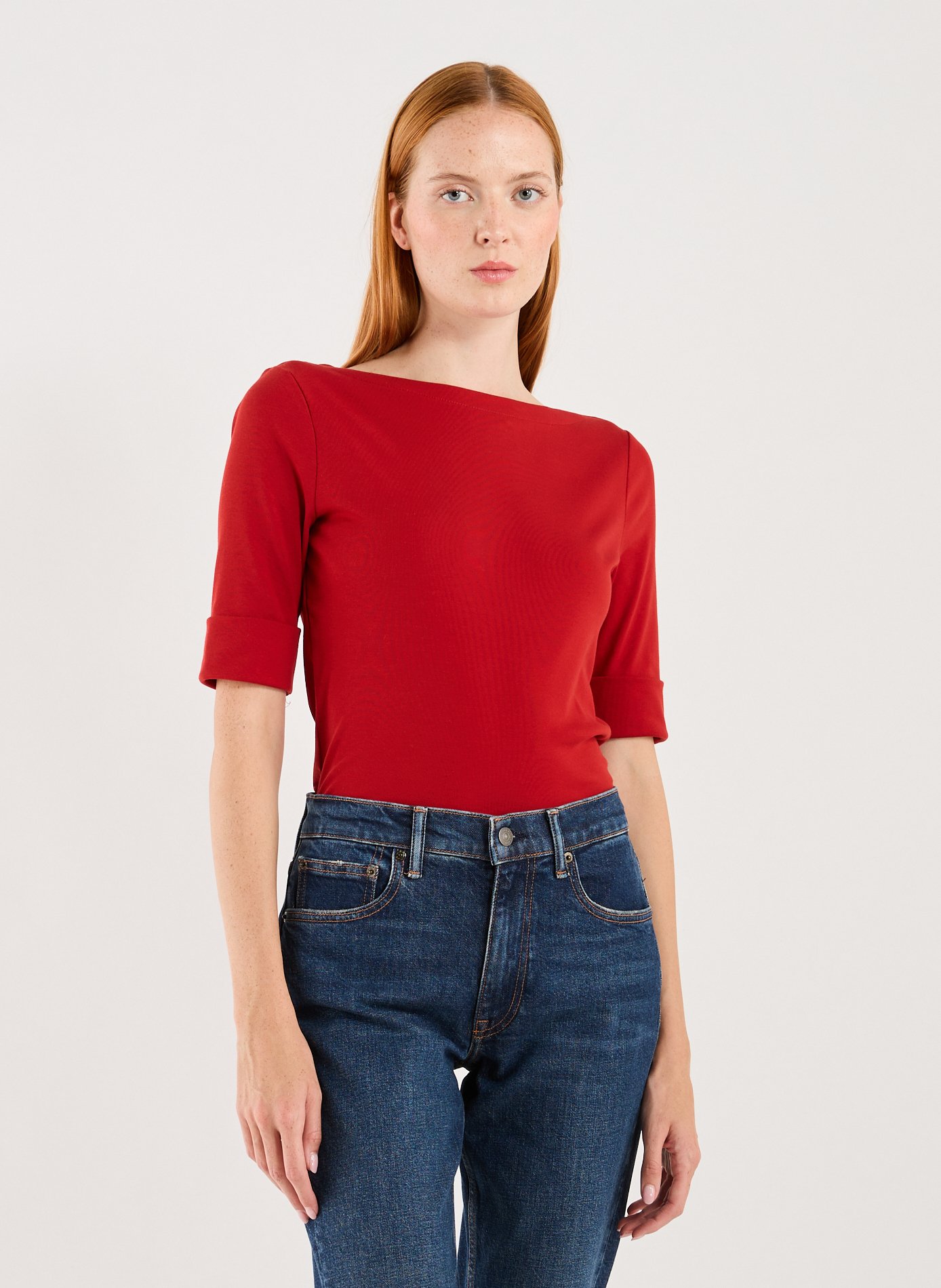 LAUREN T-shirt en coton mélangé Rouge