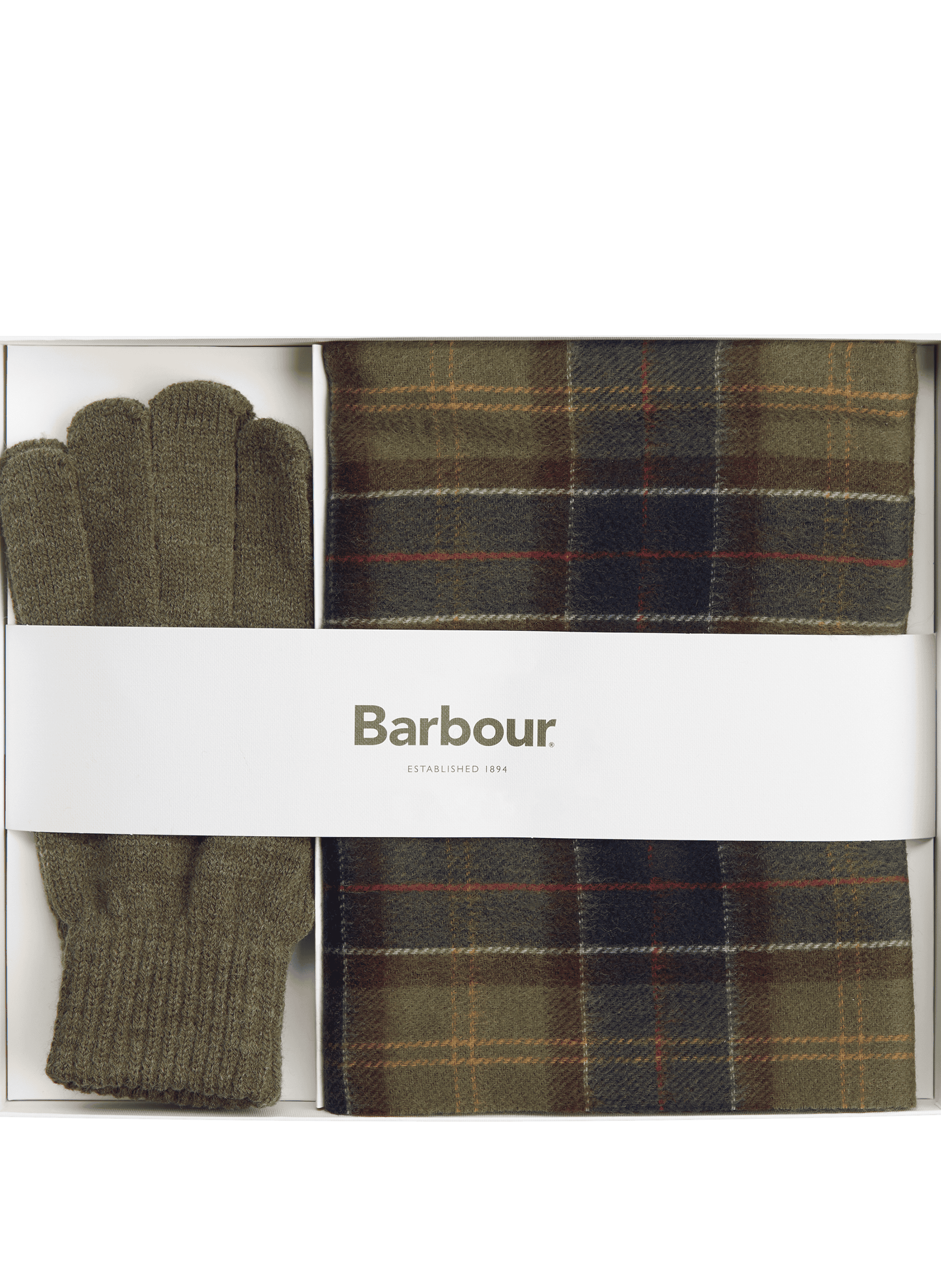 BARBOUR Coffret gants et écharpe imprimée Multicolour