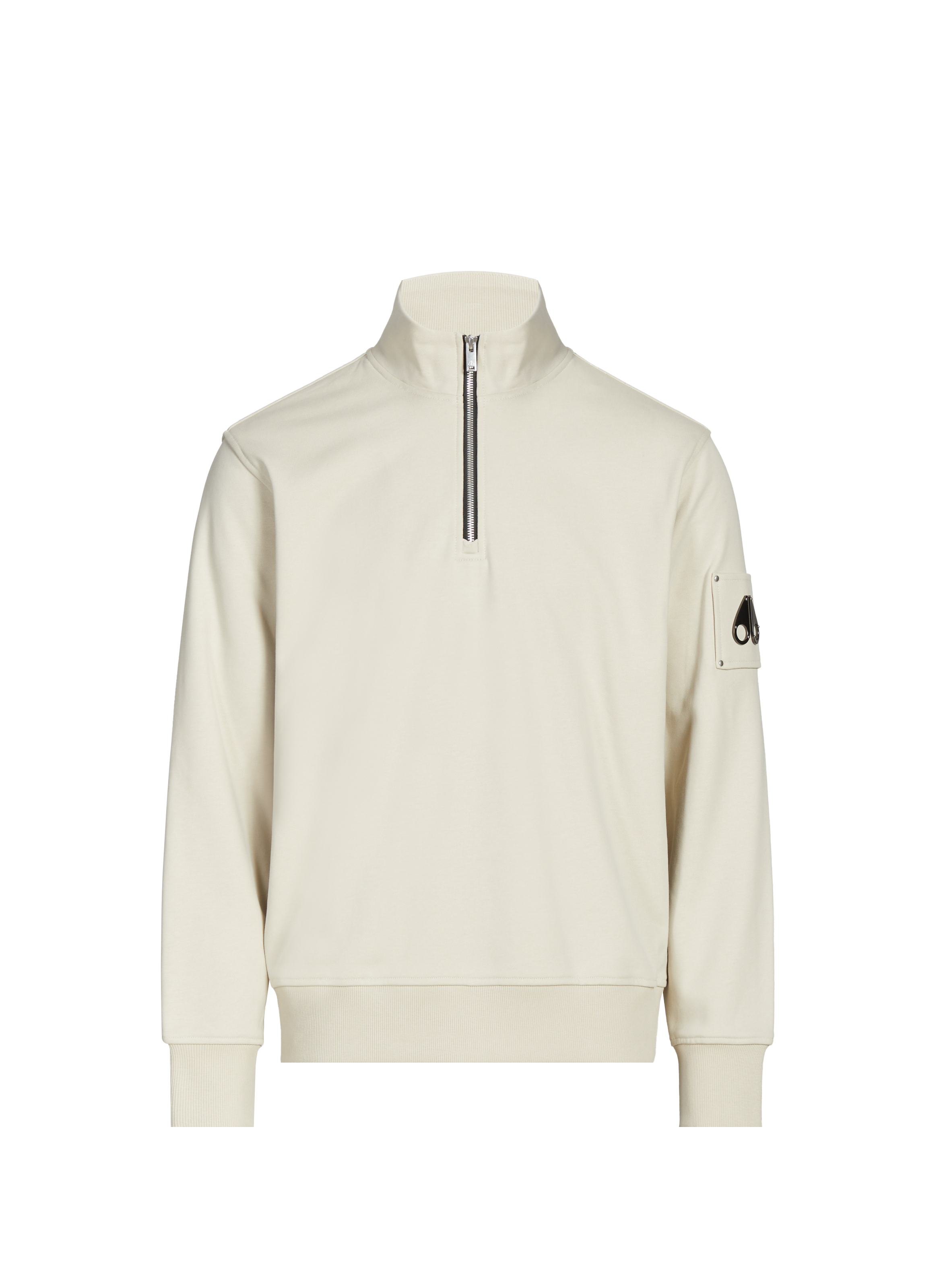 MOOSE KNUCKLES Cotton half-zip sweatshirt  Beige
