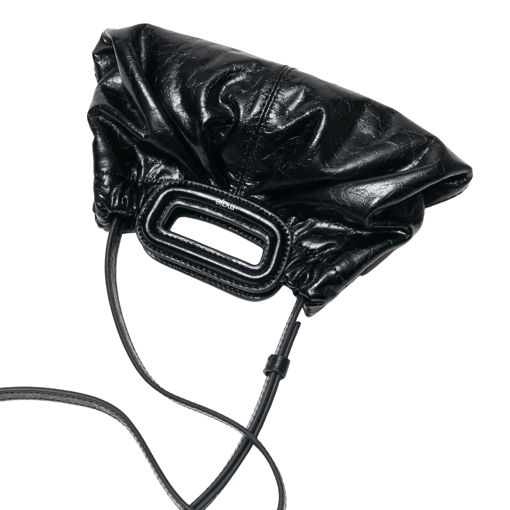 Pochette en cuir craquelé MAJE Noir