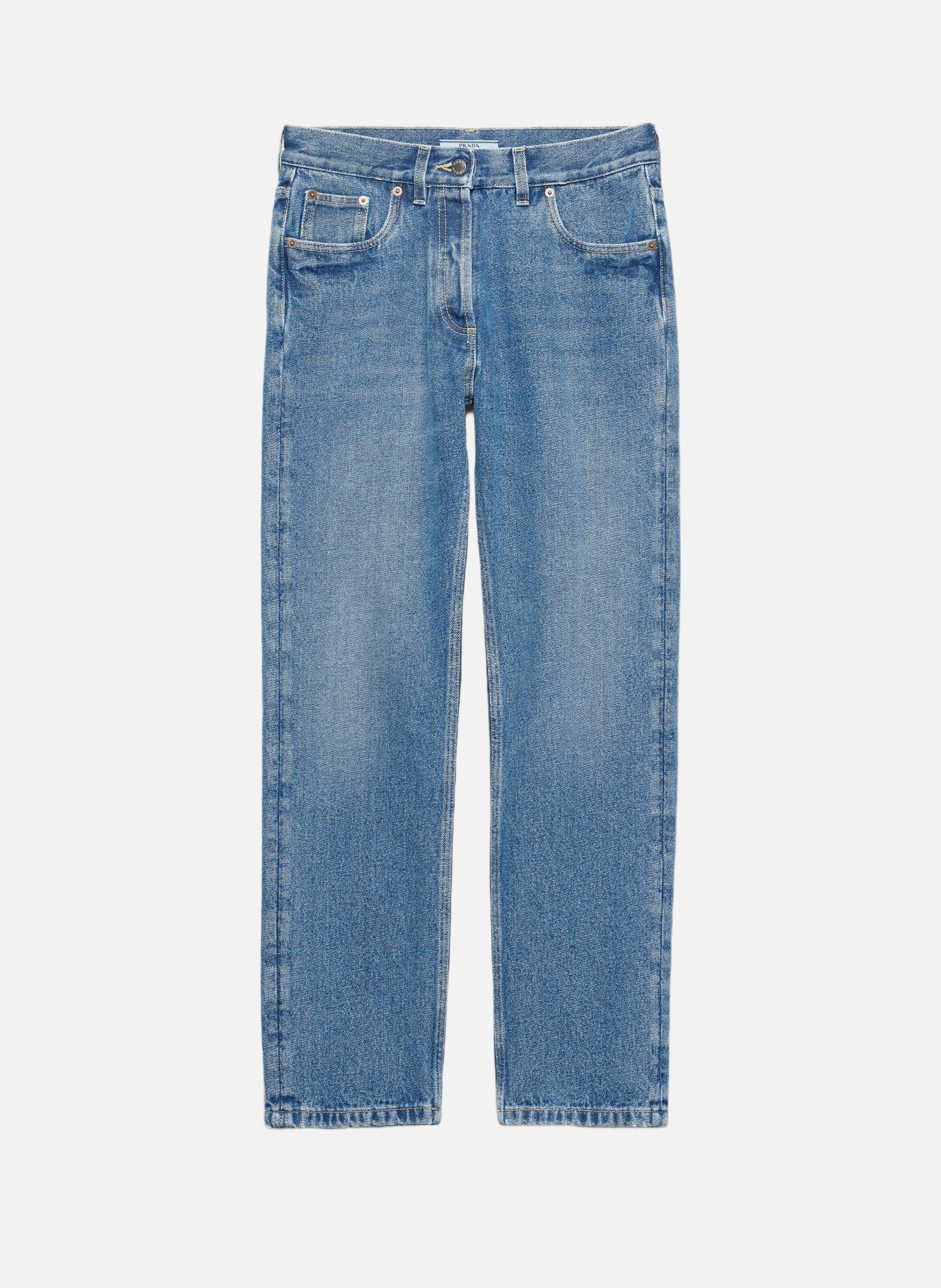 Jean droit en denim PRADA Bleu
