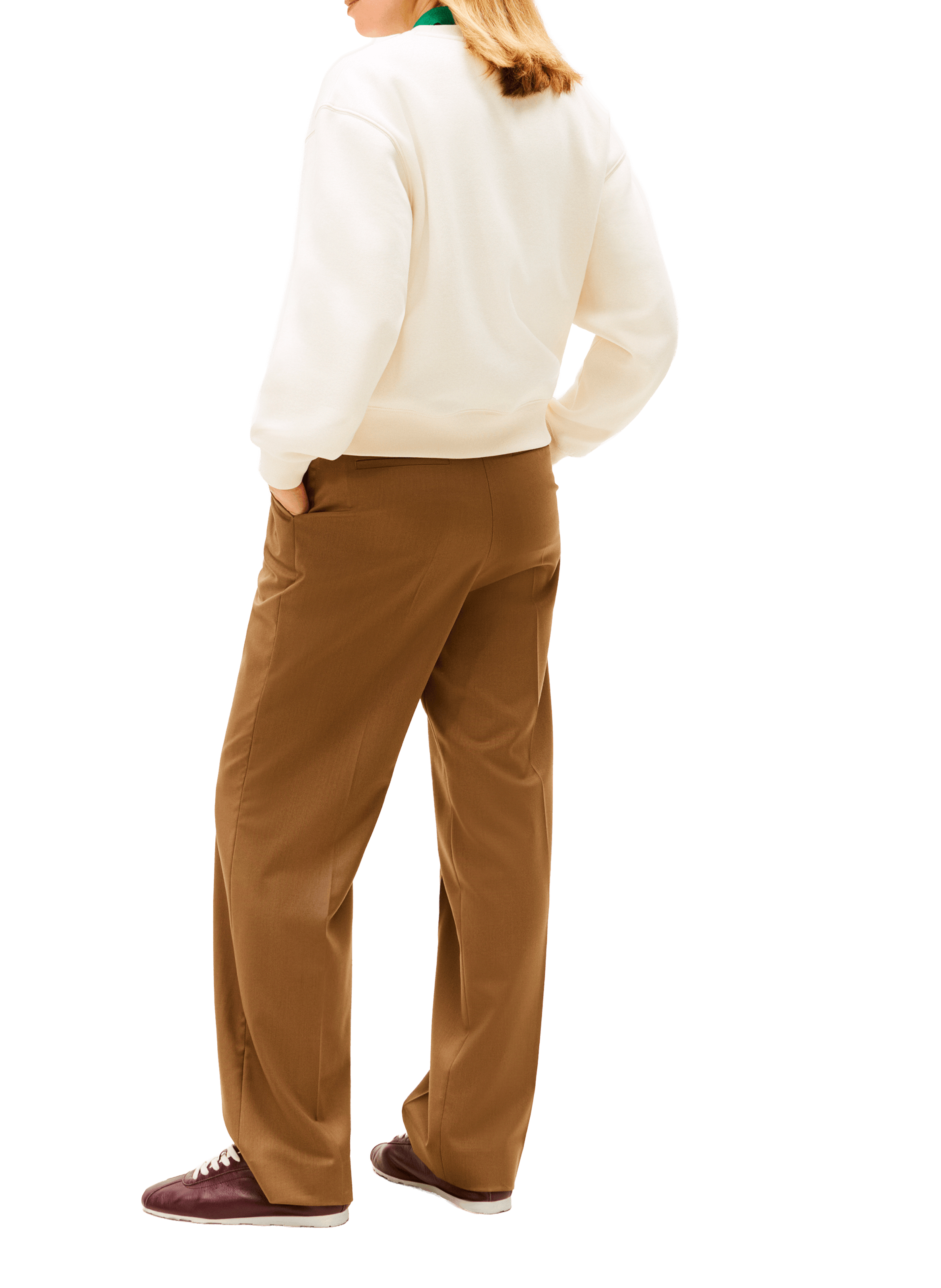 Sweat droit à broderie en coton mélangé TOMMY HILFIGER Beige