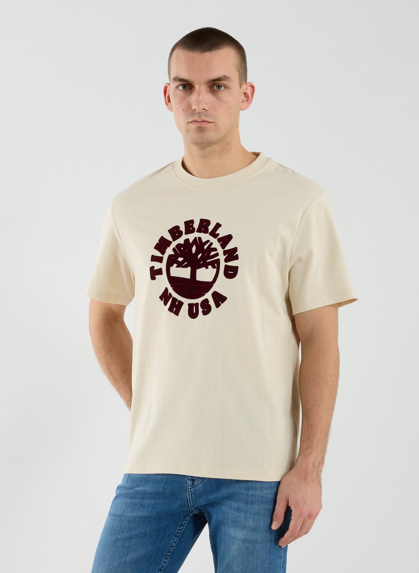 Cotton round-neck T-shirt TIMBERLAND Beige
