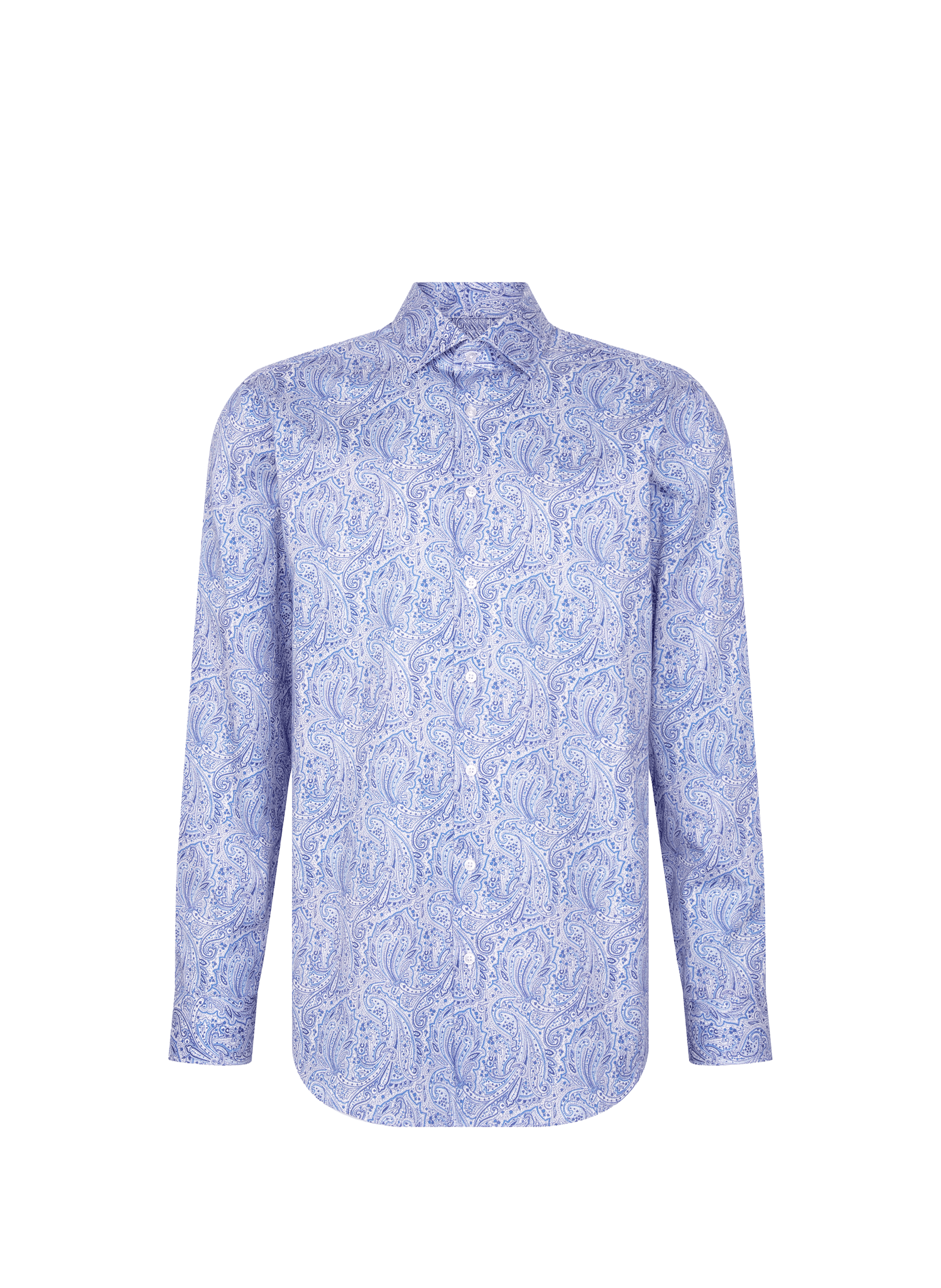 Chemise imprimée en soie et lin SEIDENSTICKER Bleu