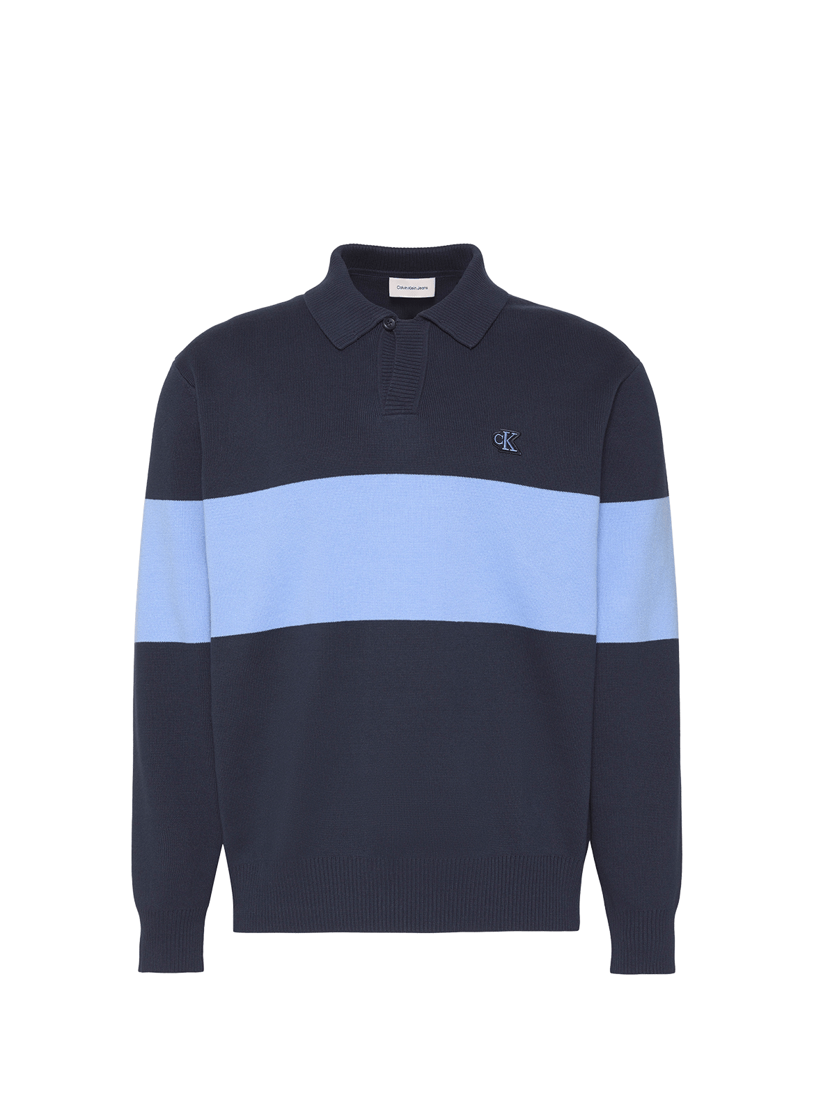 Cotton polo neck sweater CALVIN KLEIN Blue