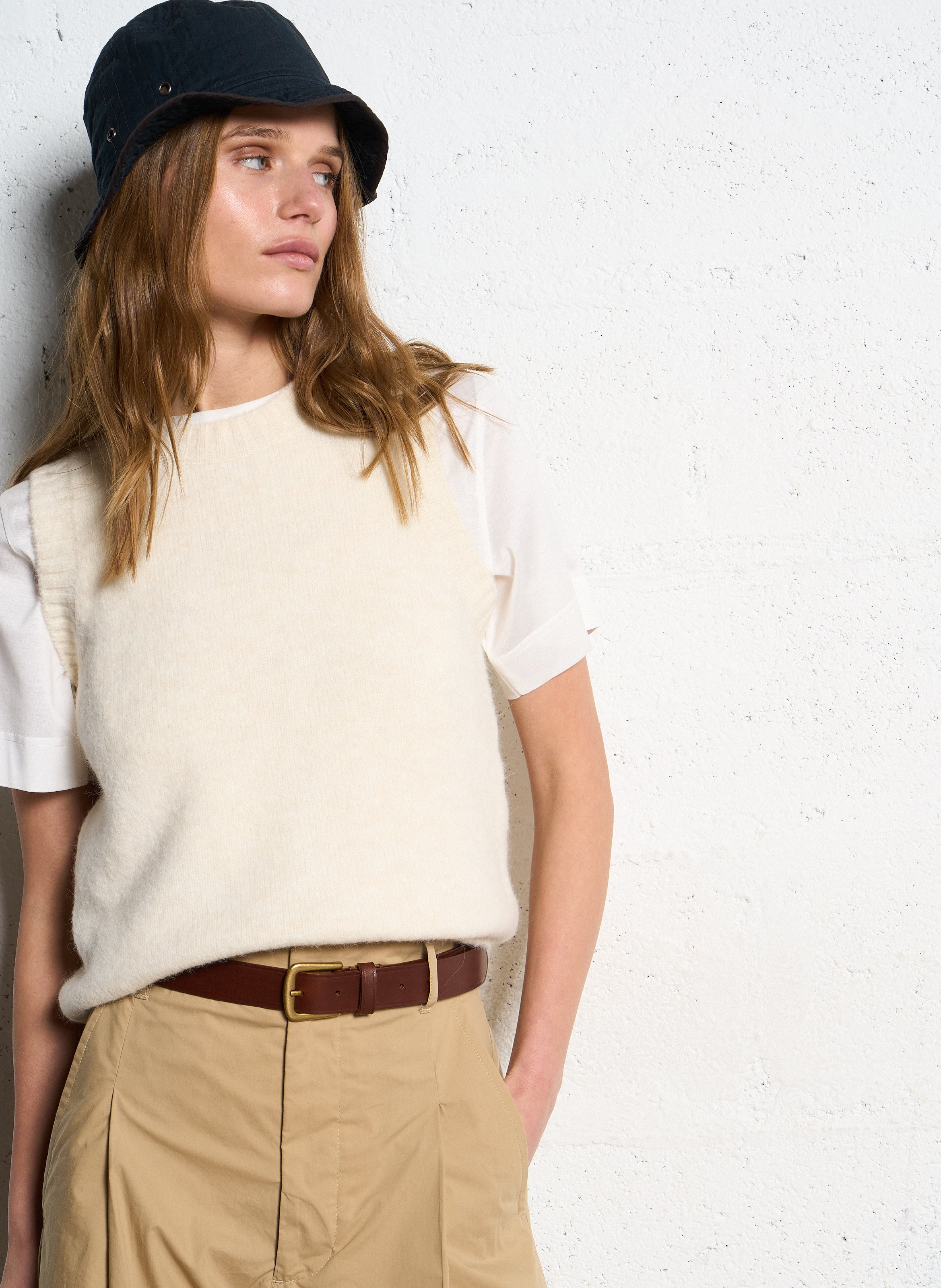 Pull col rond en maille douce namaste SOEUR Beige