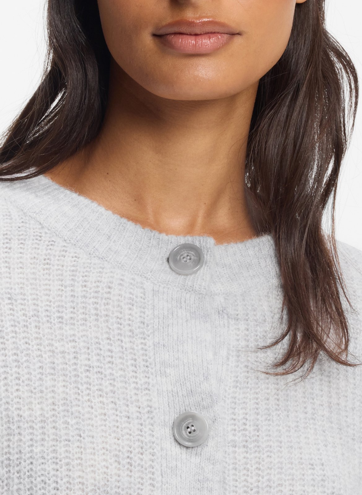 Cardigan ample boutonné en laine mélangée BOSS Argent