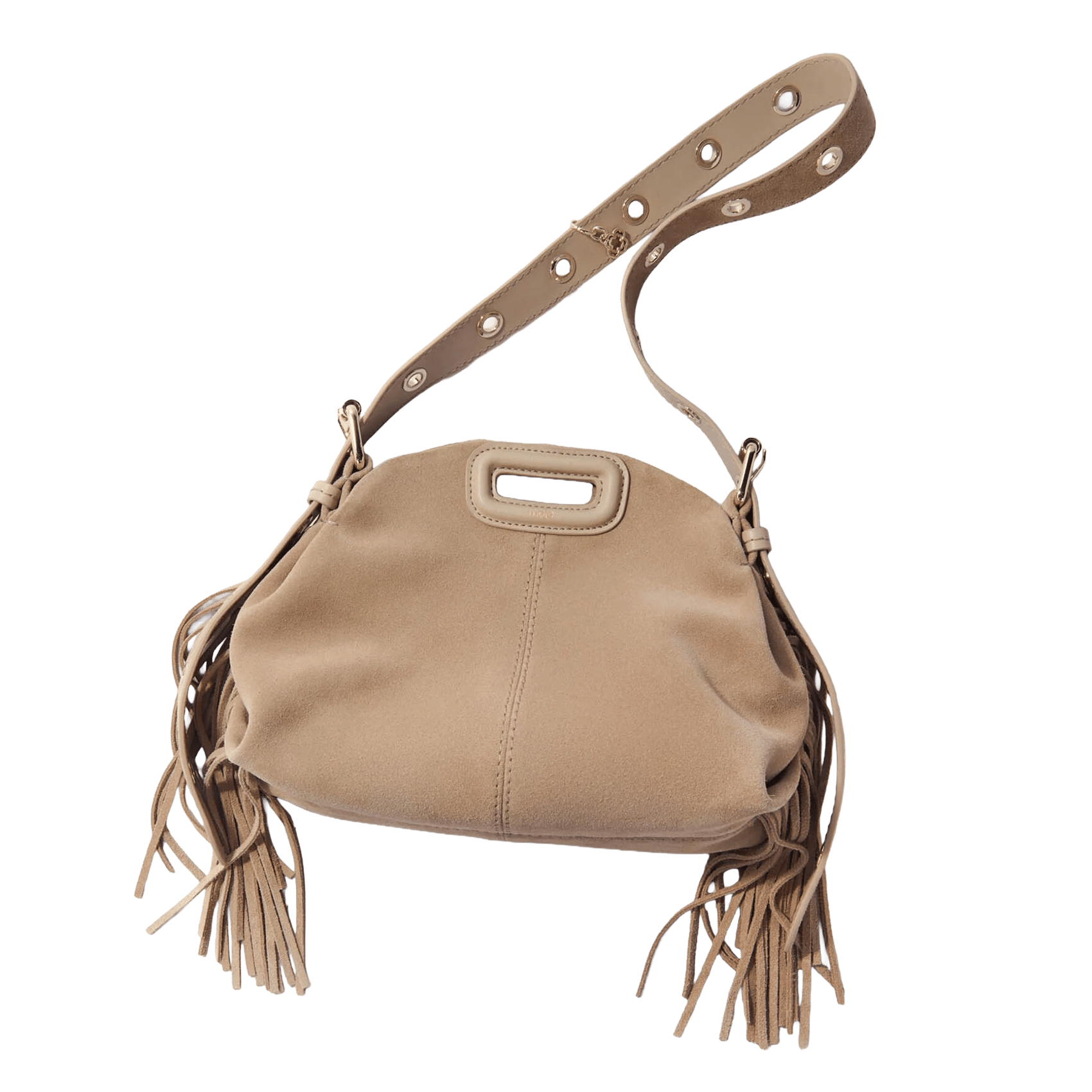Sac bandoulière en cuir miss m mini MAJE Marron