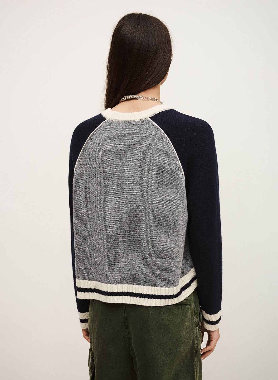 Pull droit col rond en cachemire collette BA&SH Bleu