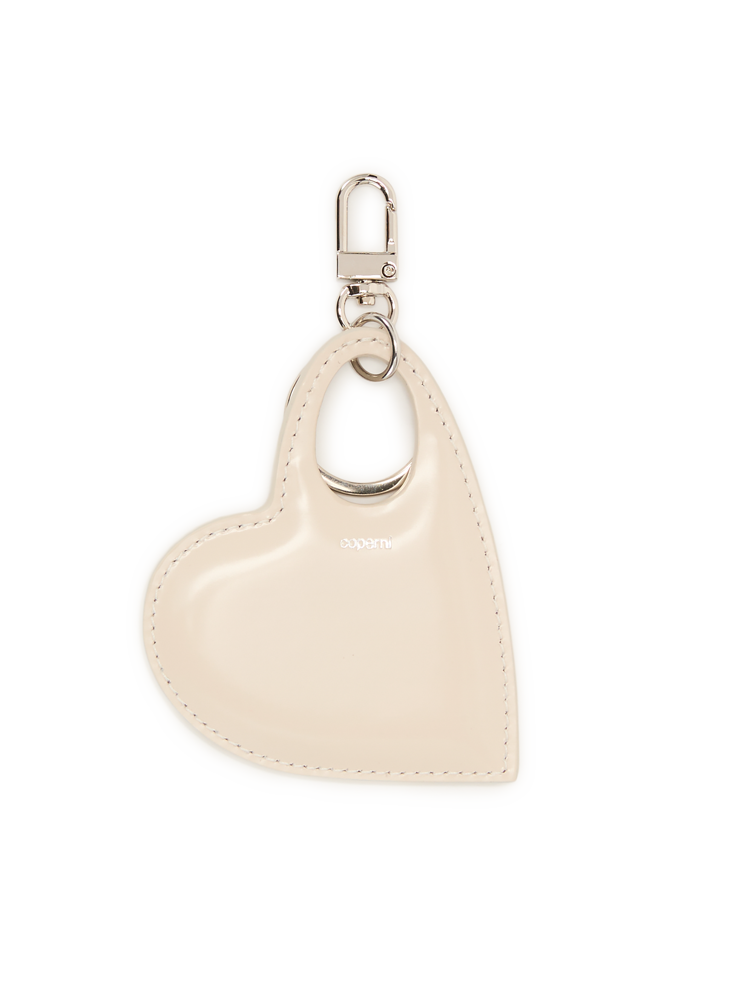 Heart-shaped leather keychain COPERNI Beige