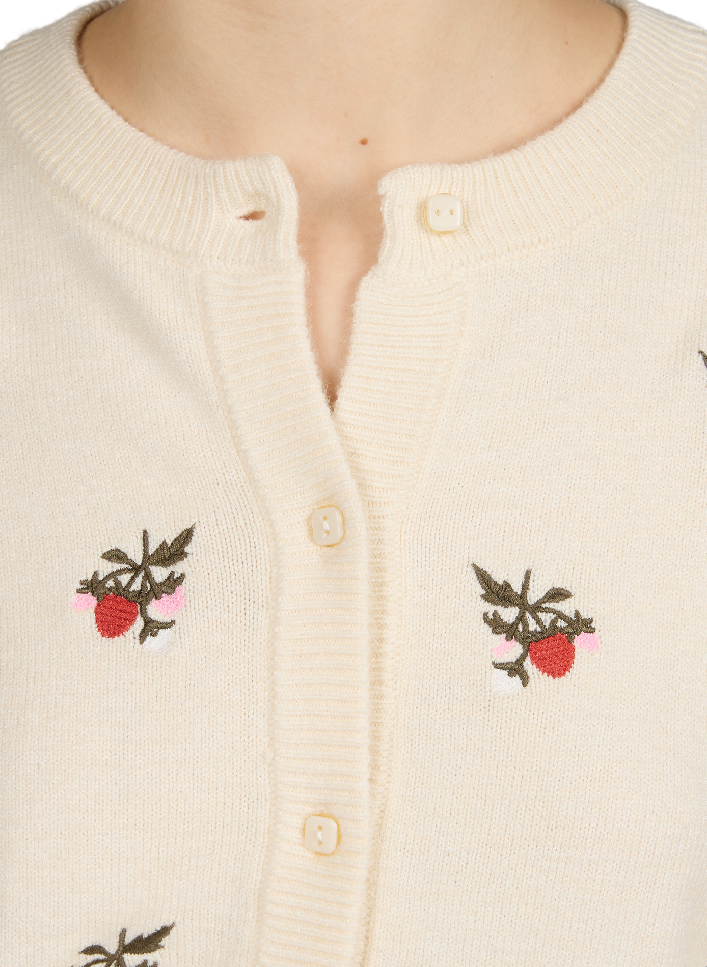 Cardigan avec broderie à motif OBJECT Beige