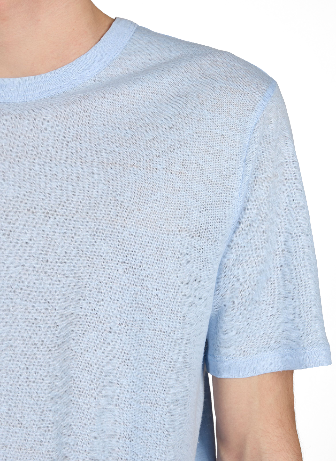 T-shirt droit en lin OFFICINE GENERALE Bleu