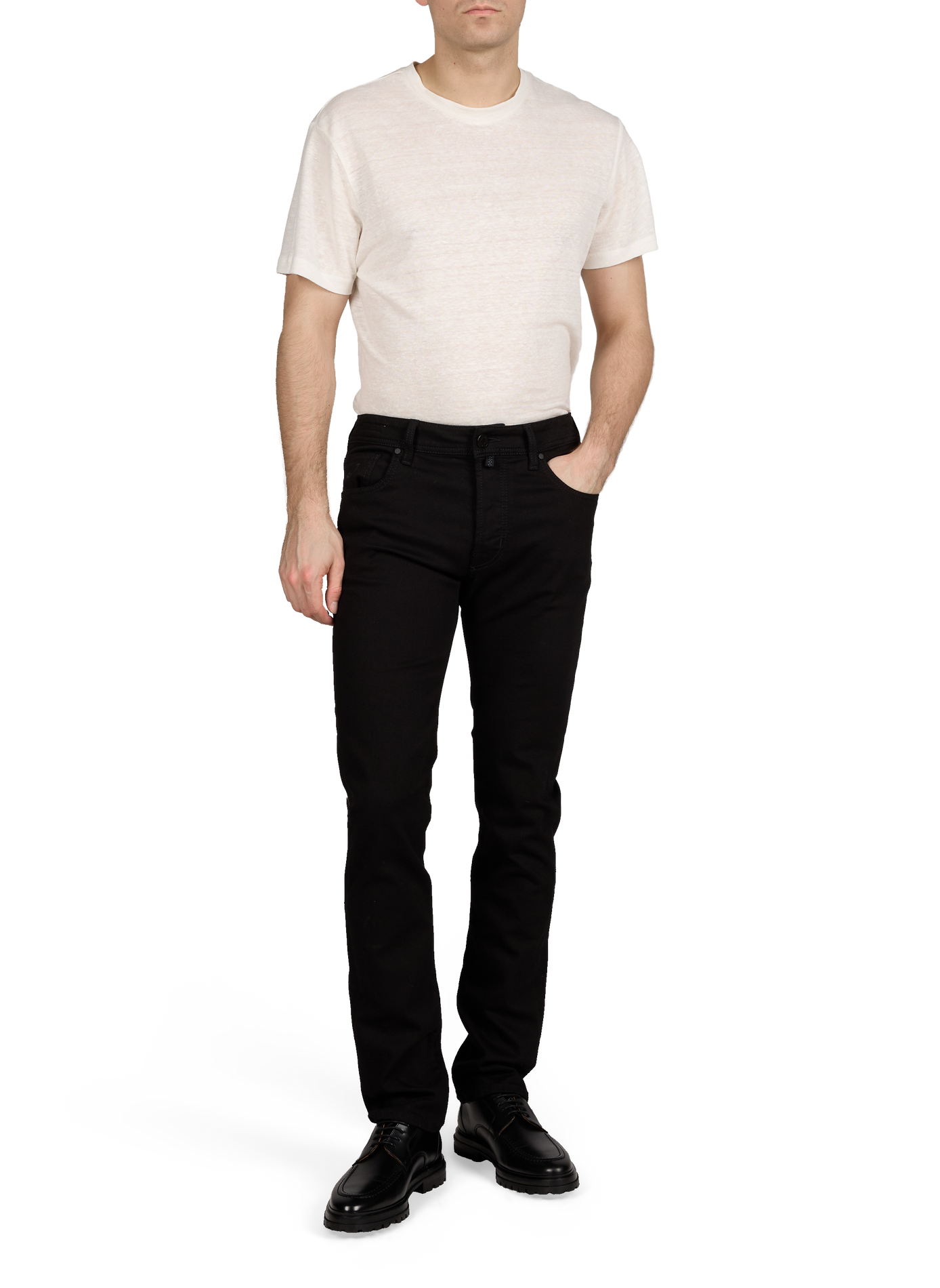 Jean droit en coton mélangé JACOB COHEN Noir