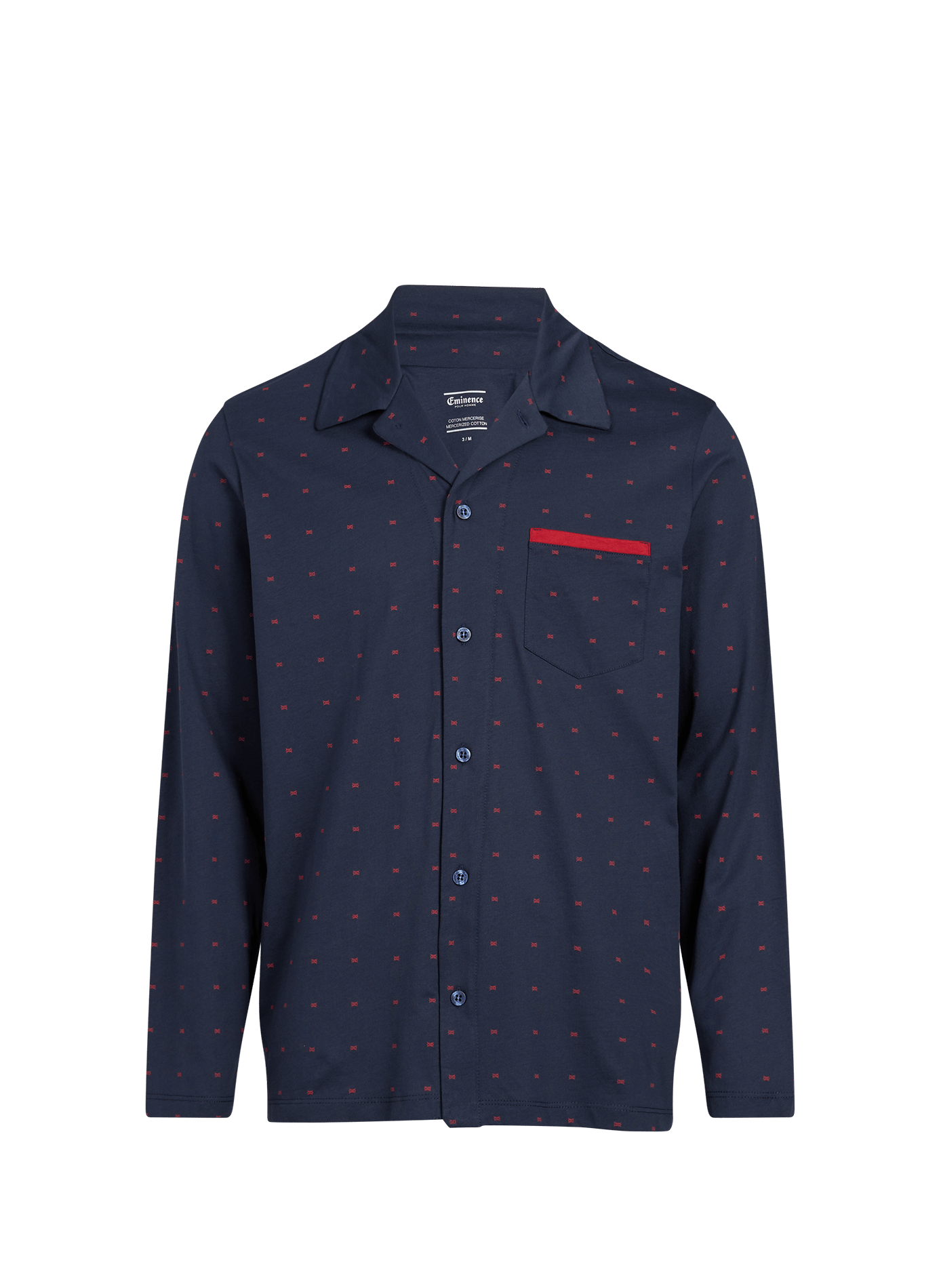 Pantalon broderies poissons en coton THINKING MU Bleu