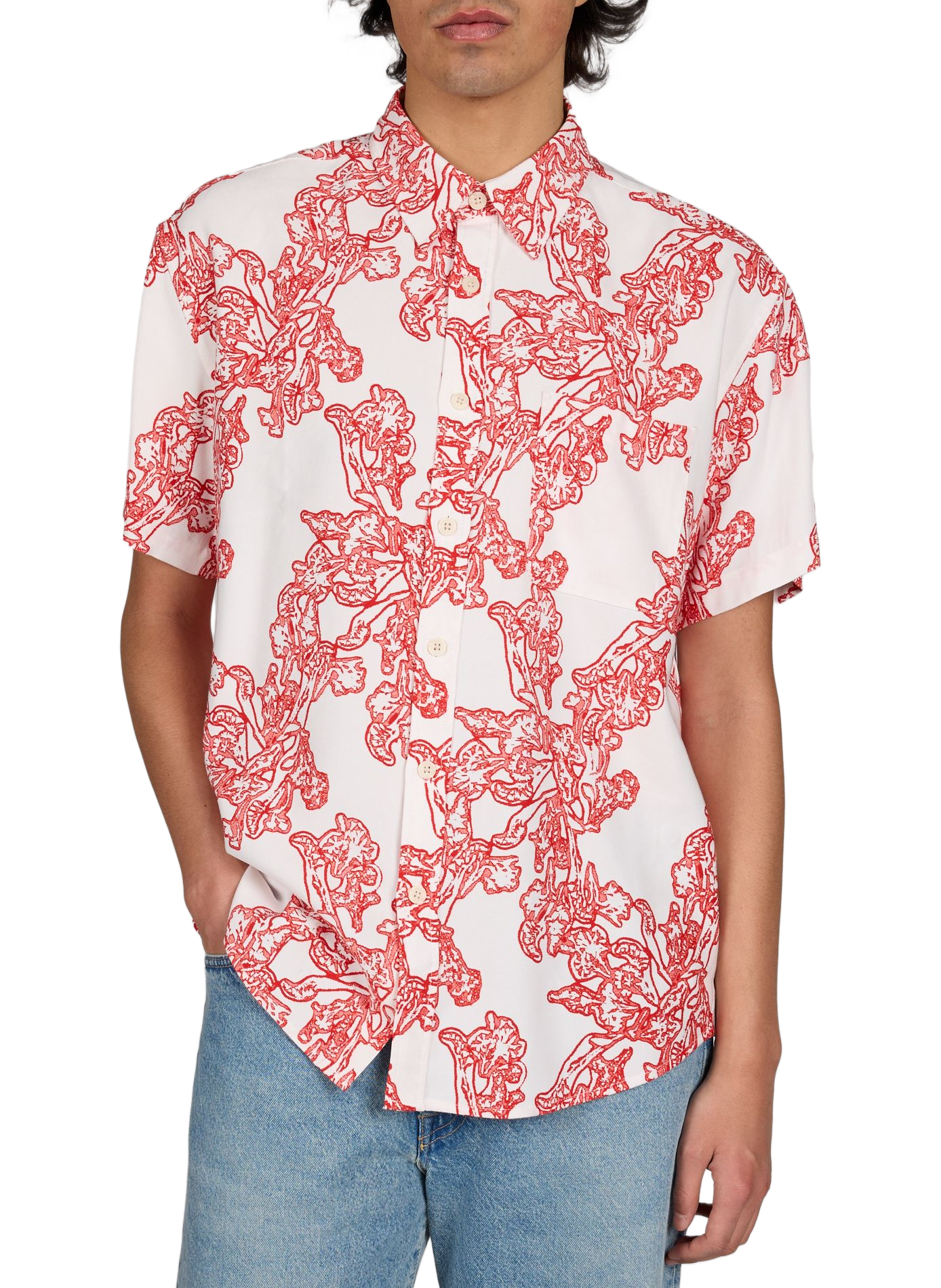 Printed short-sleeve Deon shirt NN.07 Beige