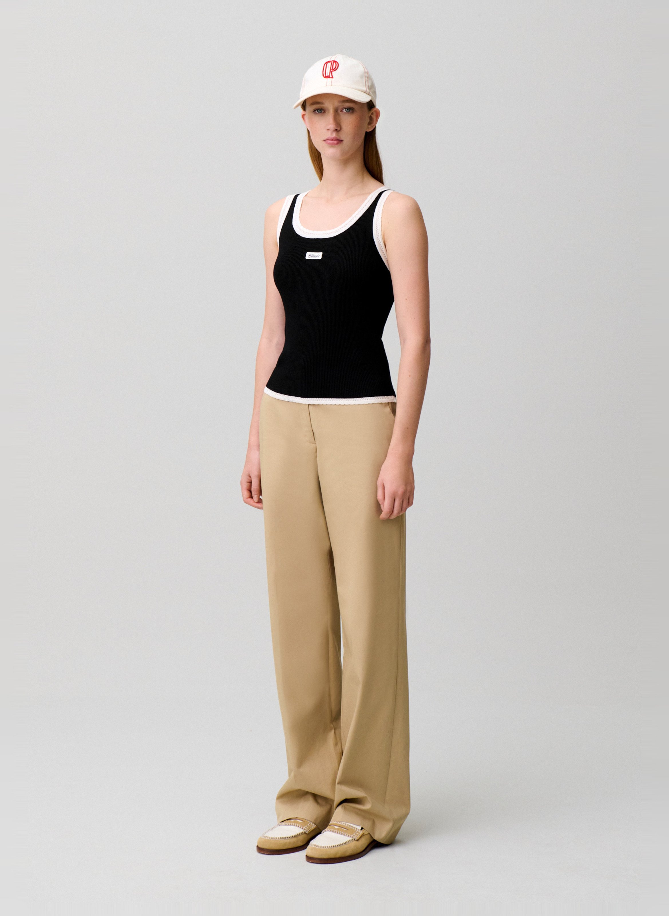 Débardeur ajusté à bords contrastés CLAUDIE PIERLOT Noir