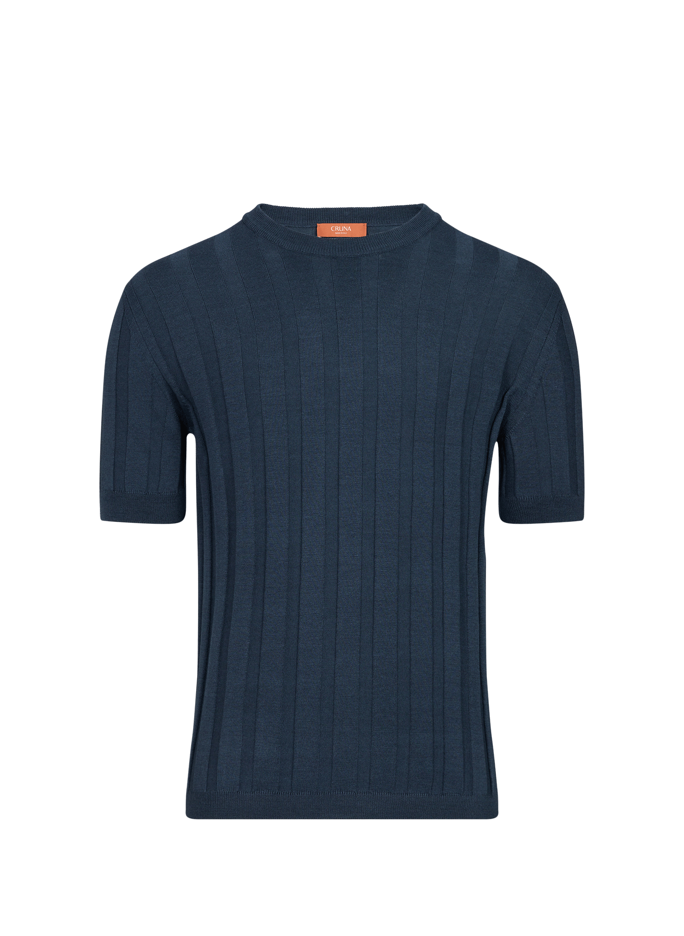 Silk and cotton knitted T-shirt CRUNA Blue