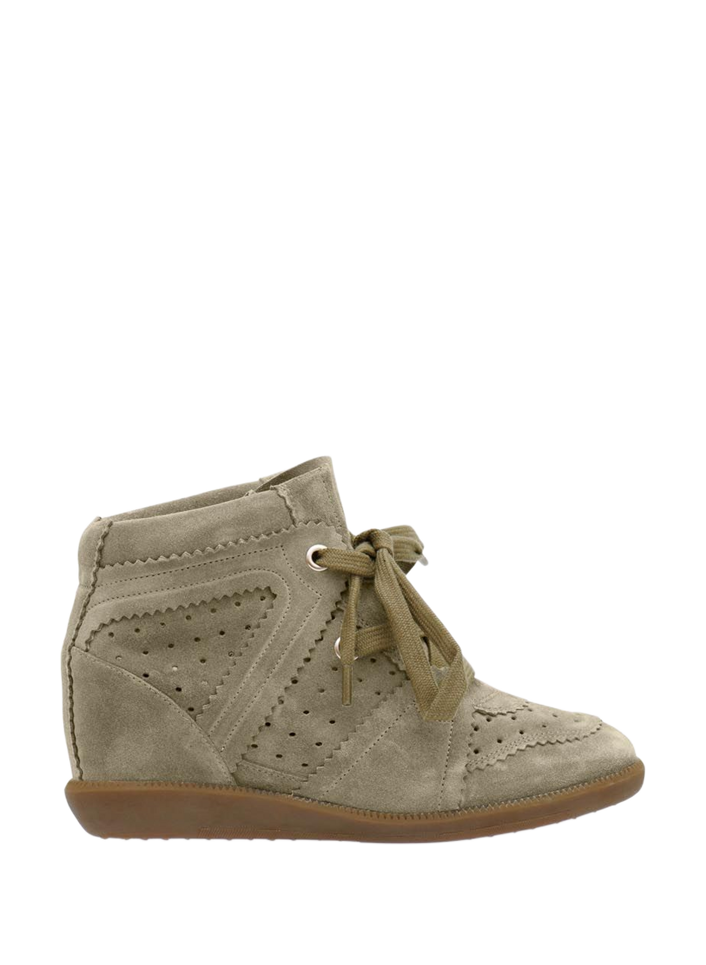 Bobby leather wedge sneakers BOBBY Taupe