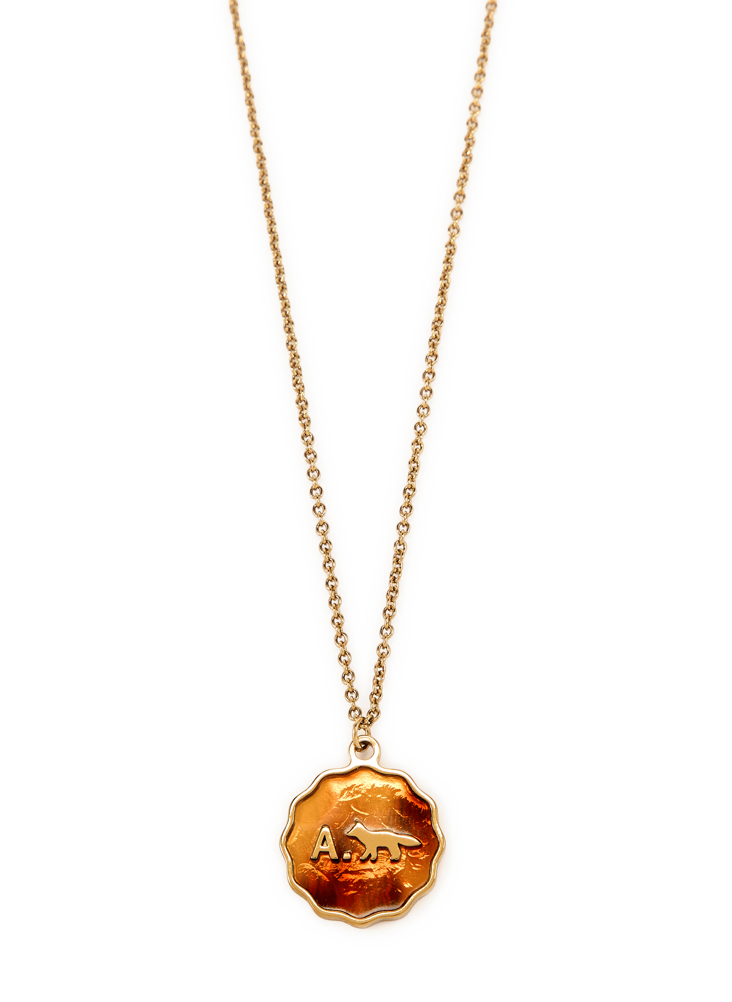 Logo pendant necklace MAISON KITSUNÉ Golden
