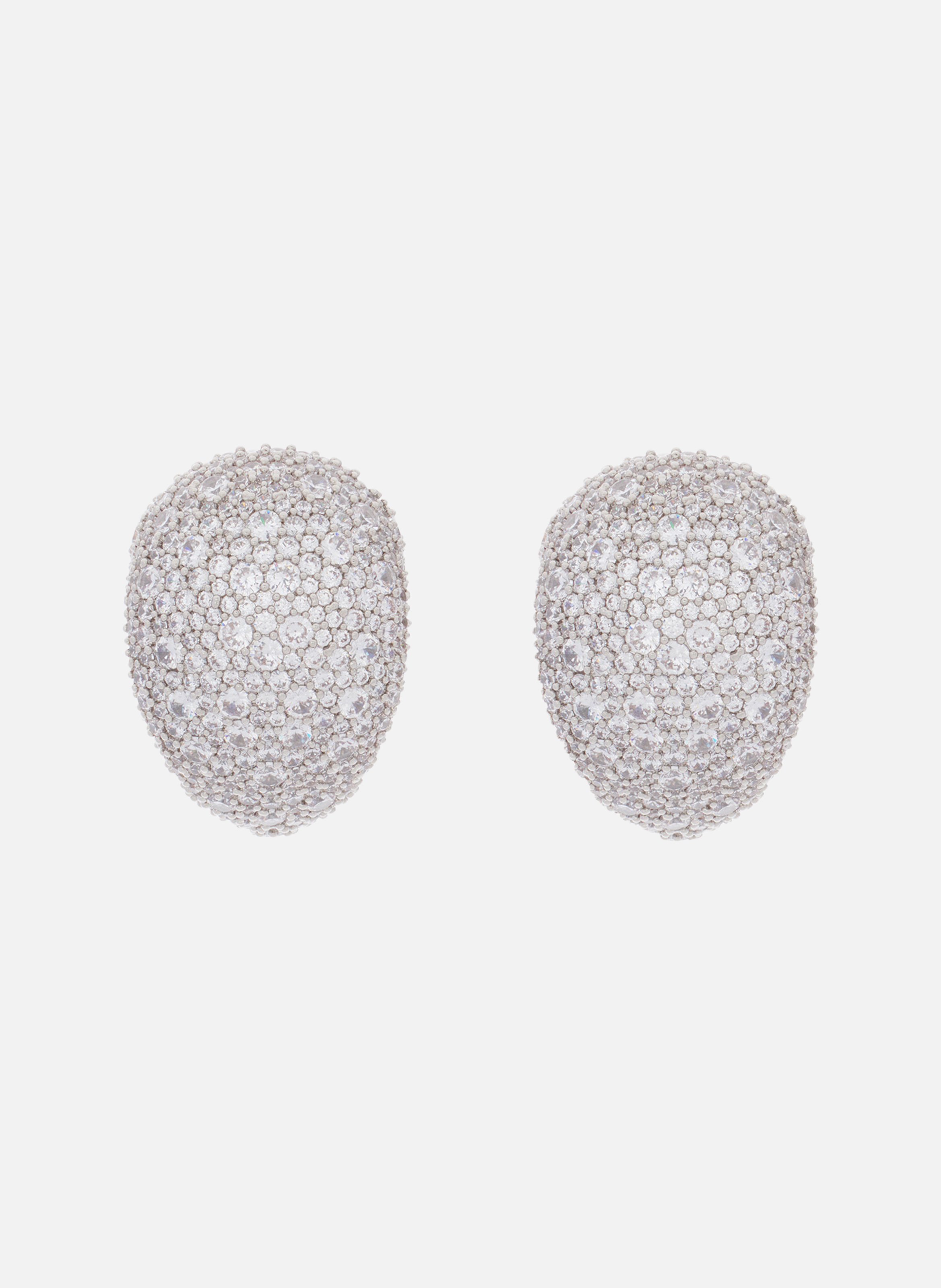 Boucles d'oreilles haute séquence strassées LANVIN Argent