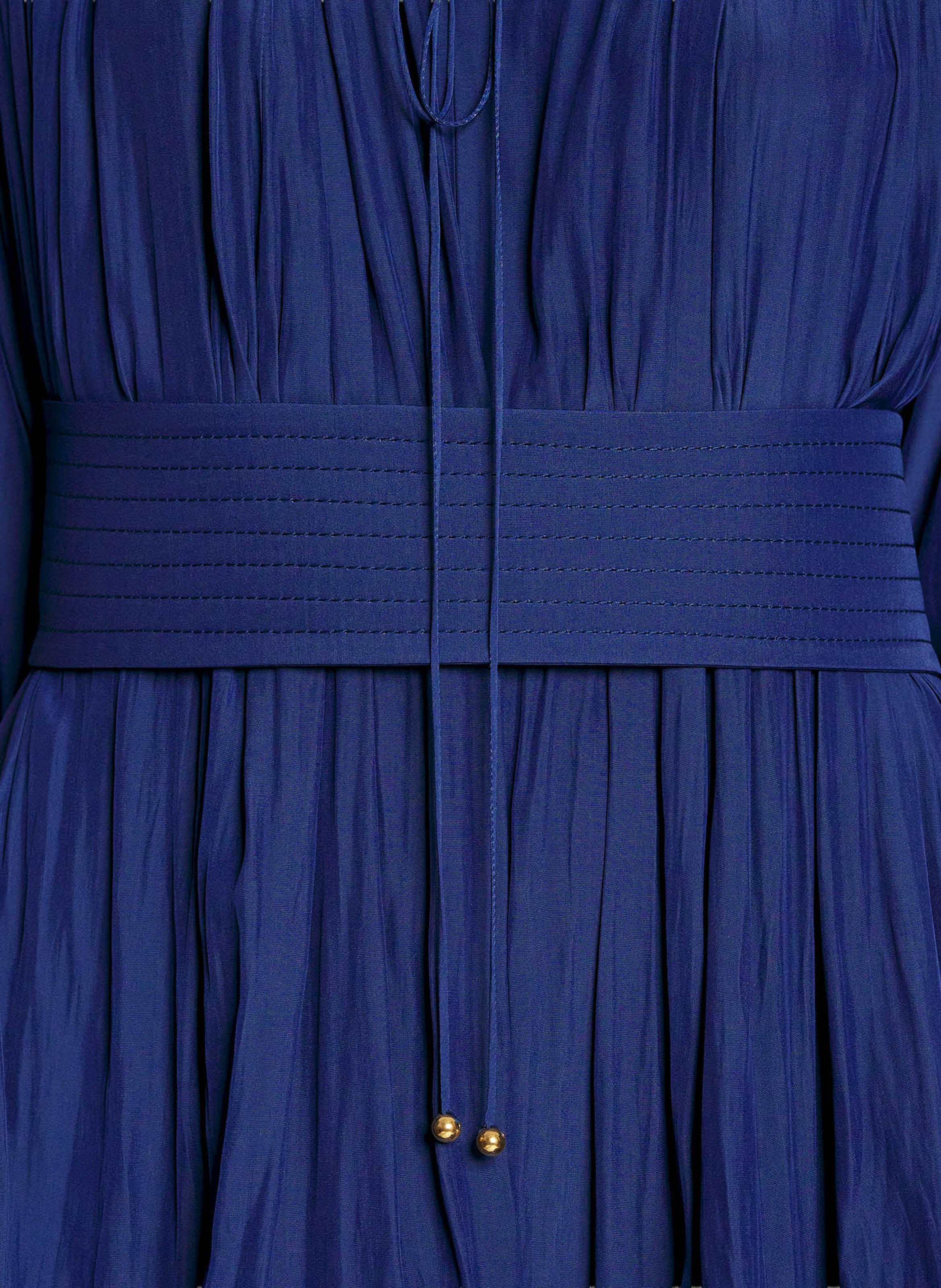 Robe courte en charmeuse LANVIN Bleu