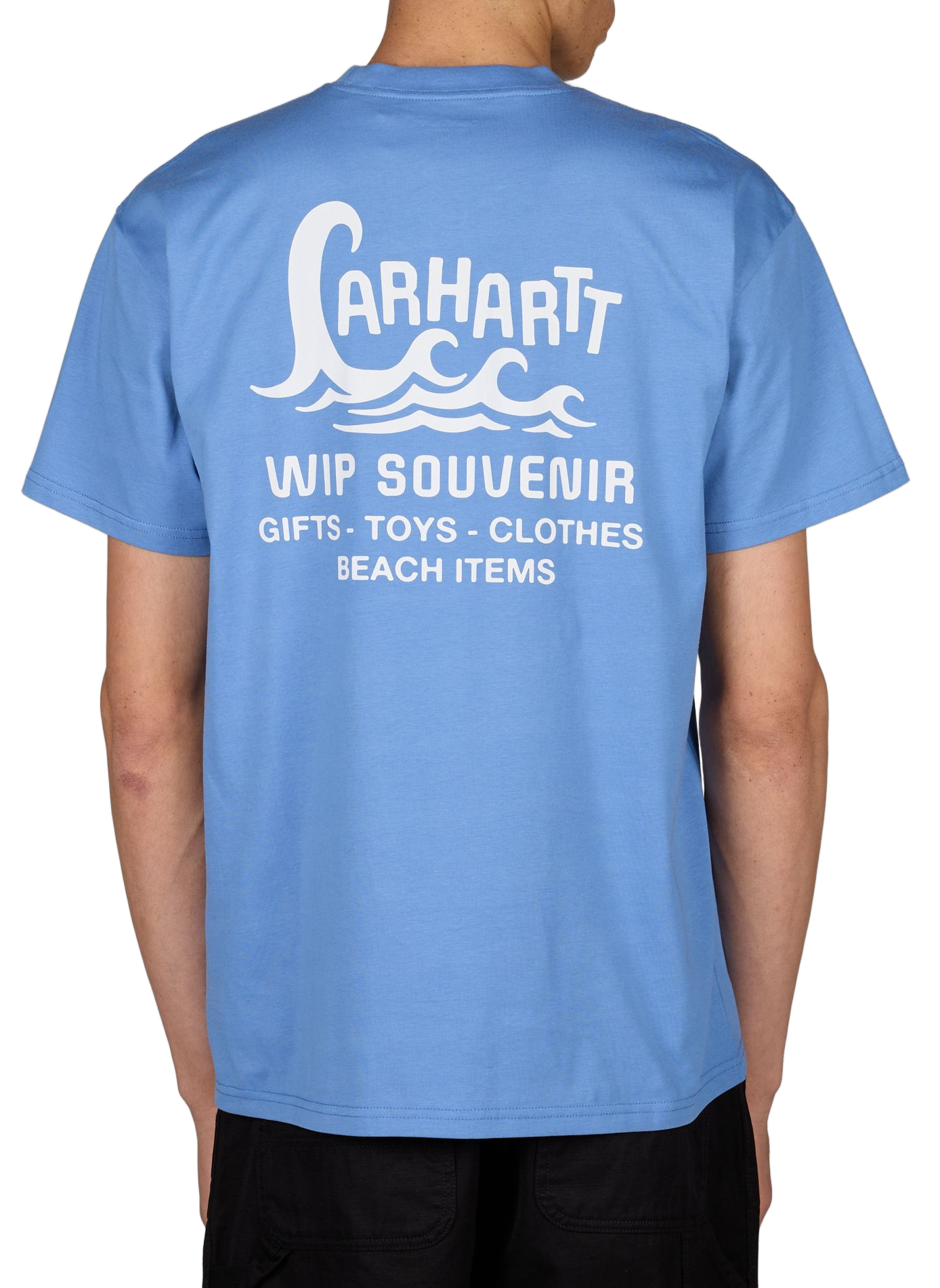 Short-sleeved Waves cotton T-shirt CARHARTT WIP Blue