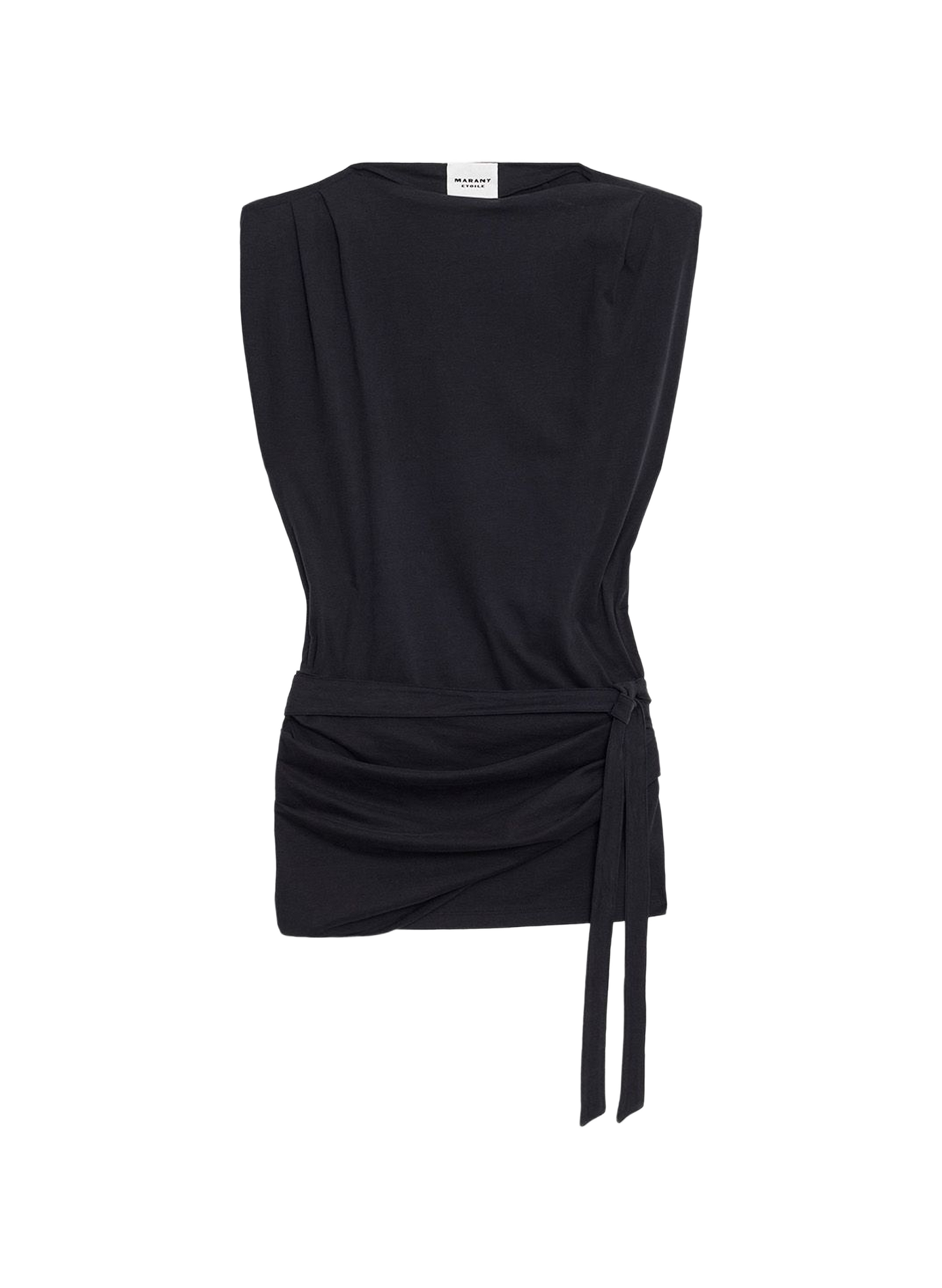 Kurzes gerafftes Marielle-Kleid aus Baumwolljersey ISABEL MARANT Schwarz