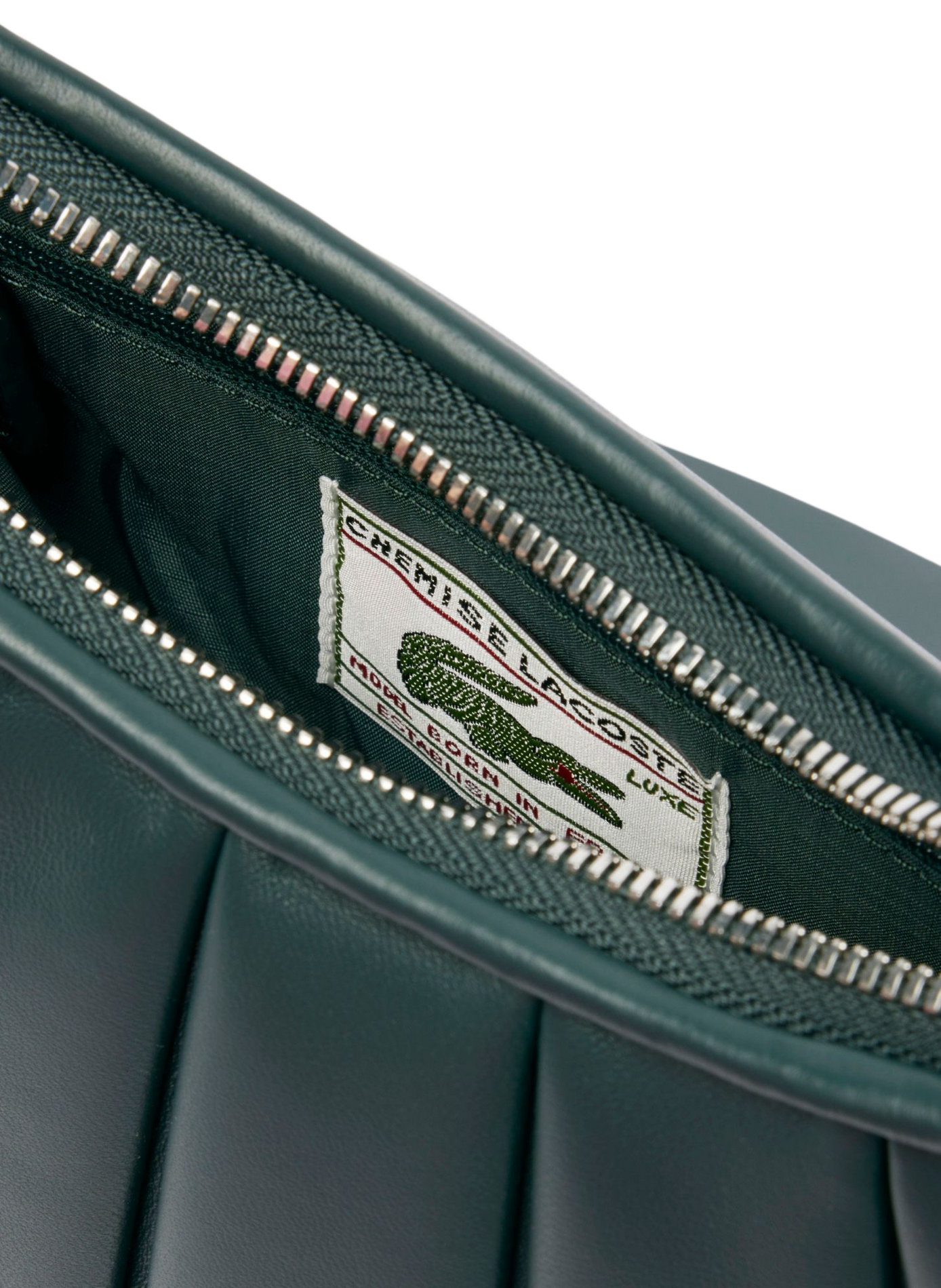 Petit sac Lenglen plissé en cuir LACOSTE Vert