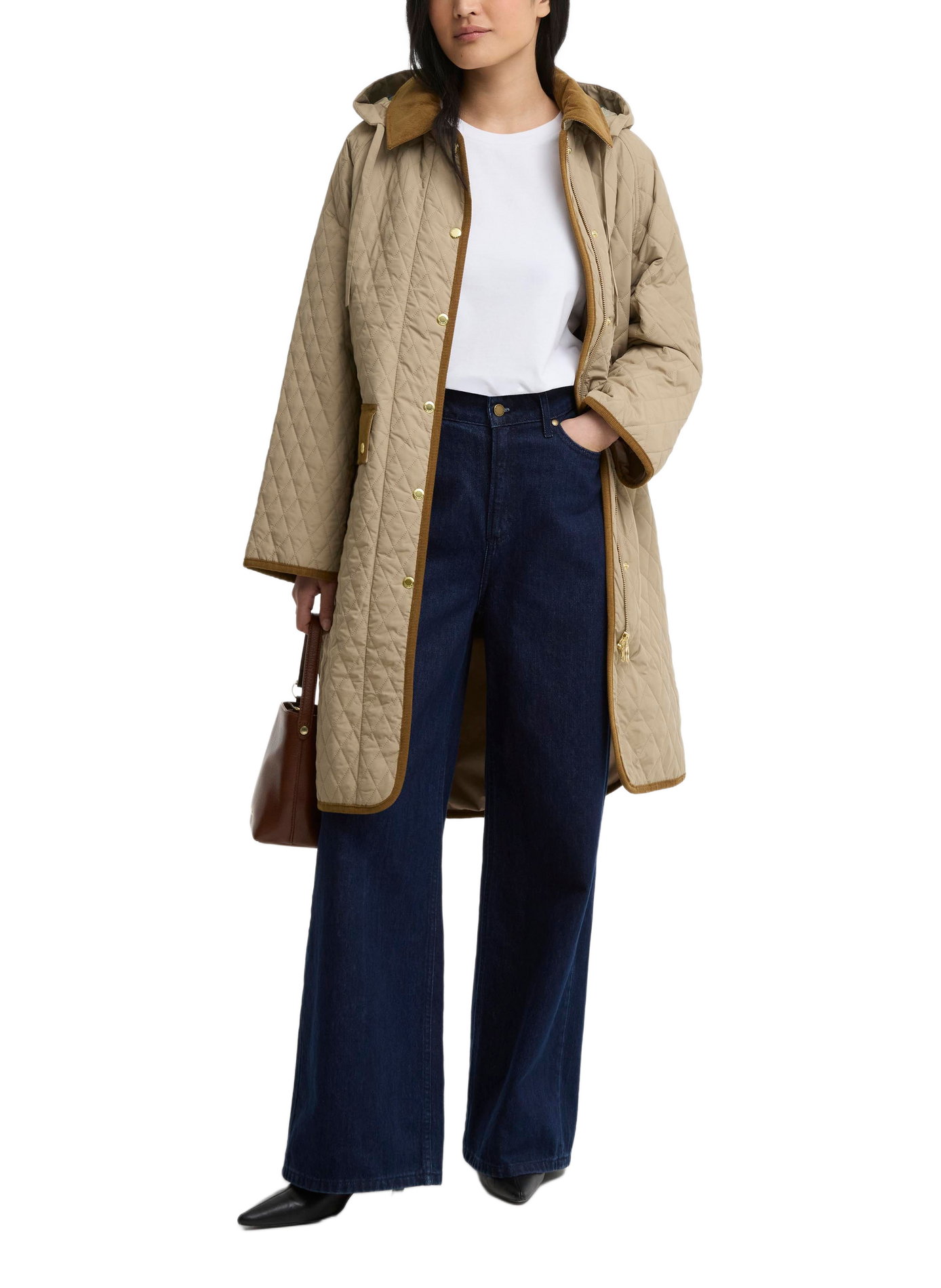 Manteau matelassé mi-long BARBOUR Marron