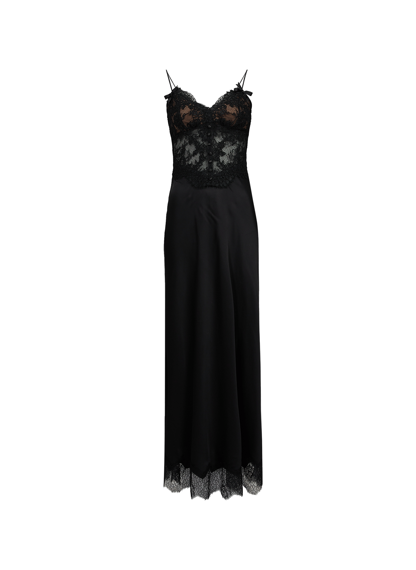 Fitted Long Lace Dress SELF PORTRAIT Black