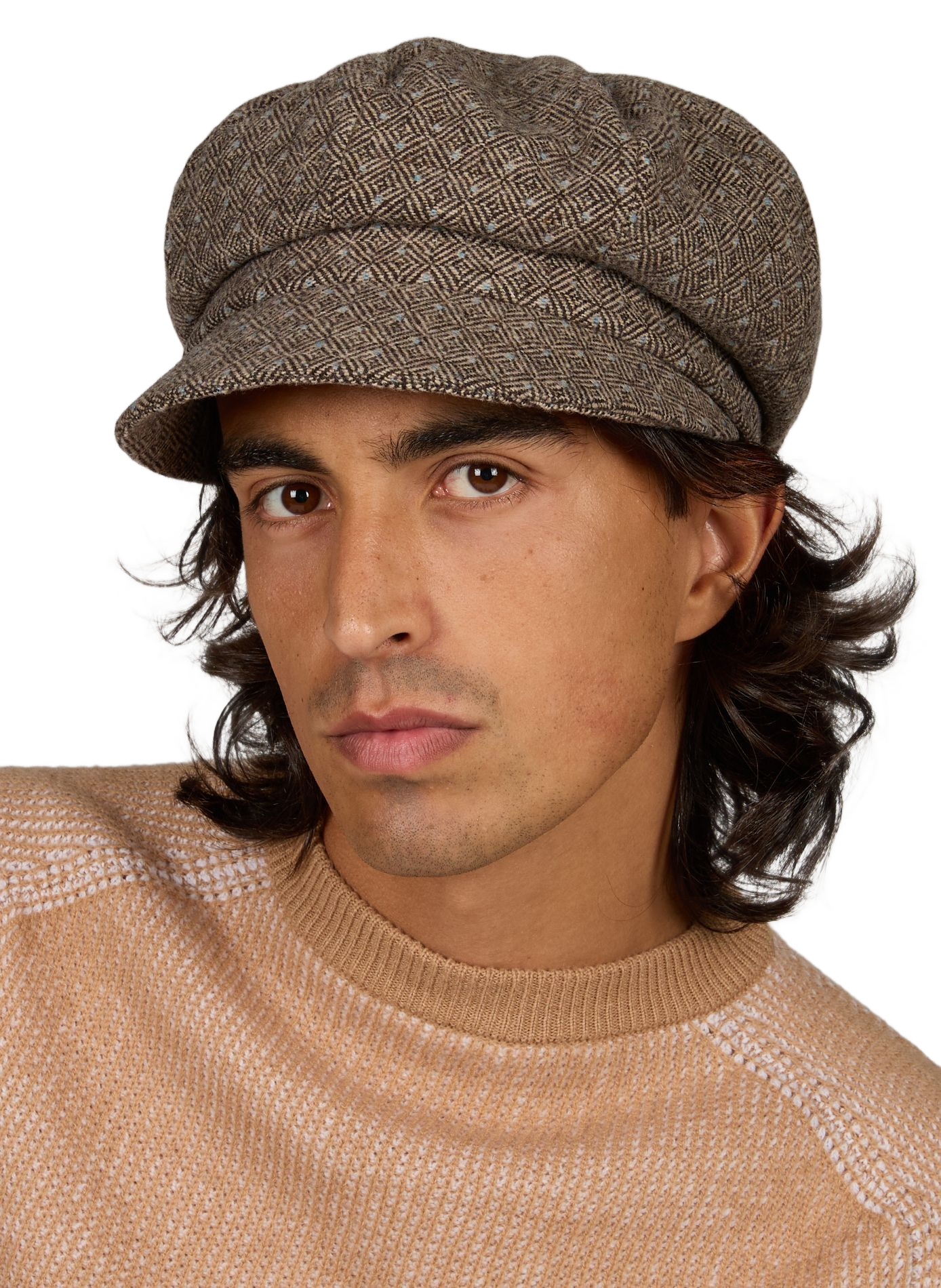 Baret met tweed-effect AU PRINTEMPS PARIS Bruin