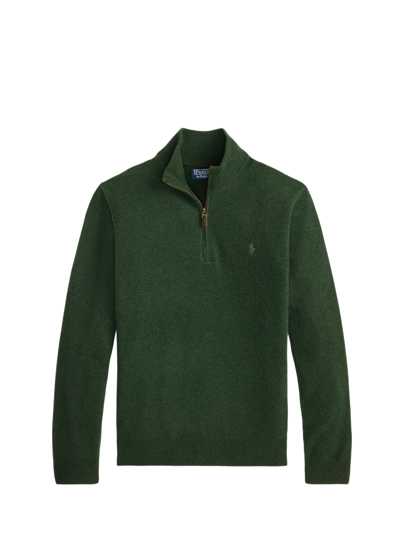 Pull col zippé en laine POLO RALPH LAUREN Vert
