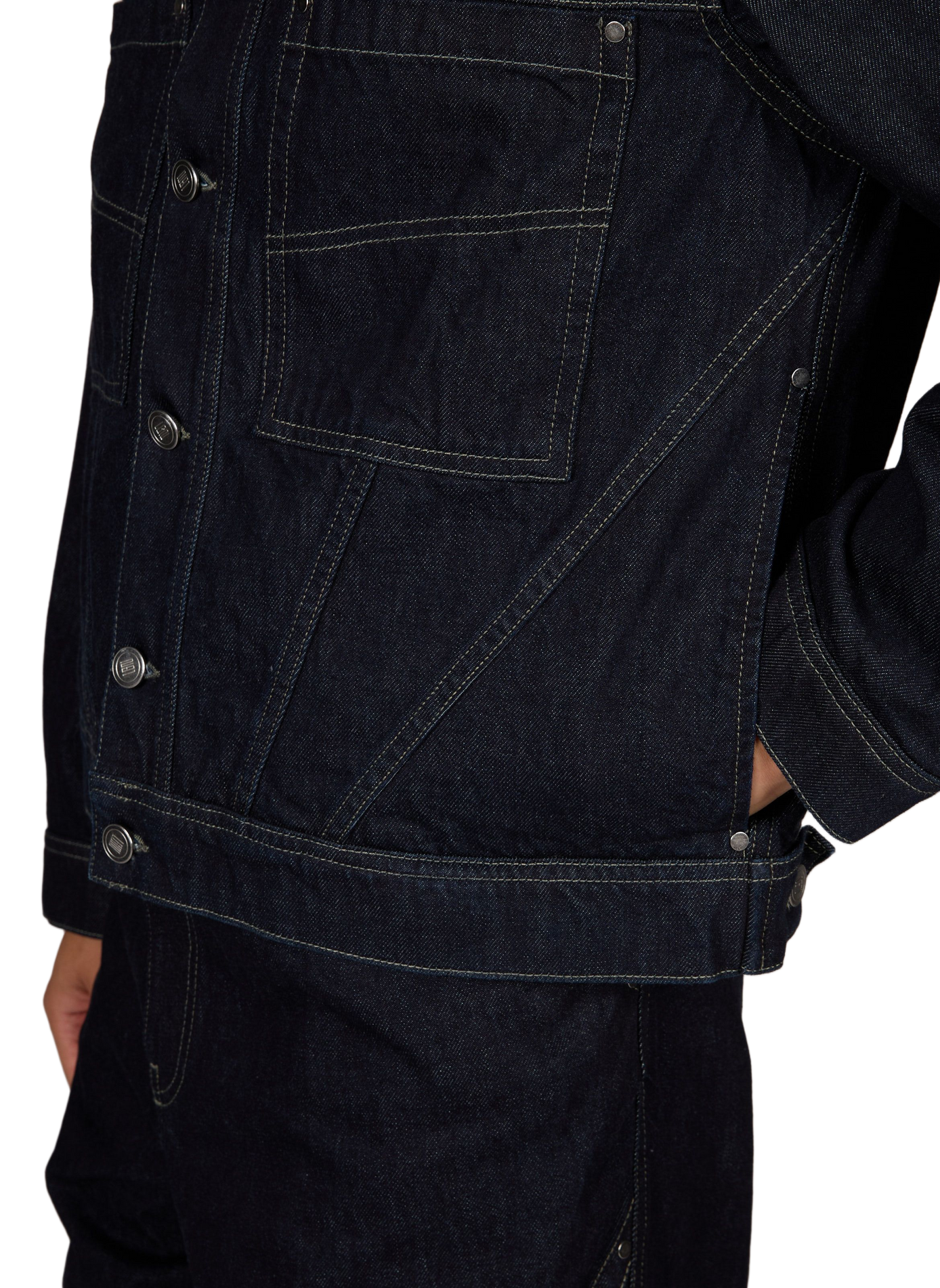 Veste denim droite col classique en coton LOUIS GABRIEL NOUCHI Bleu