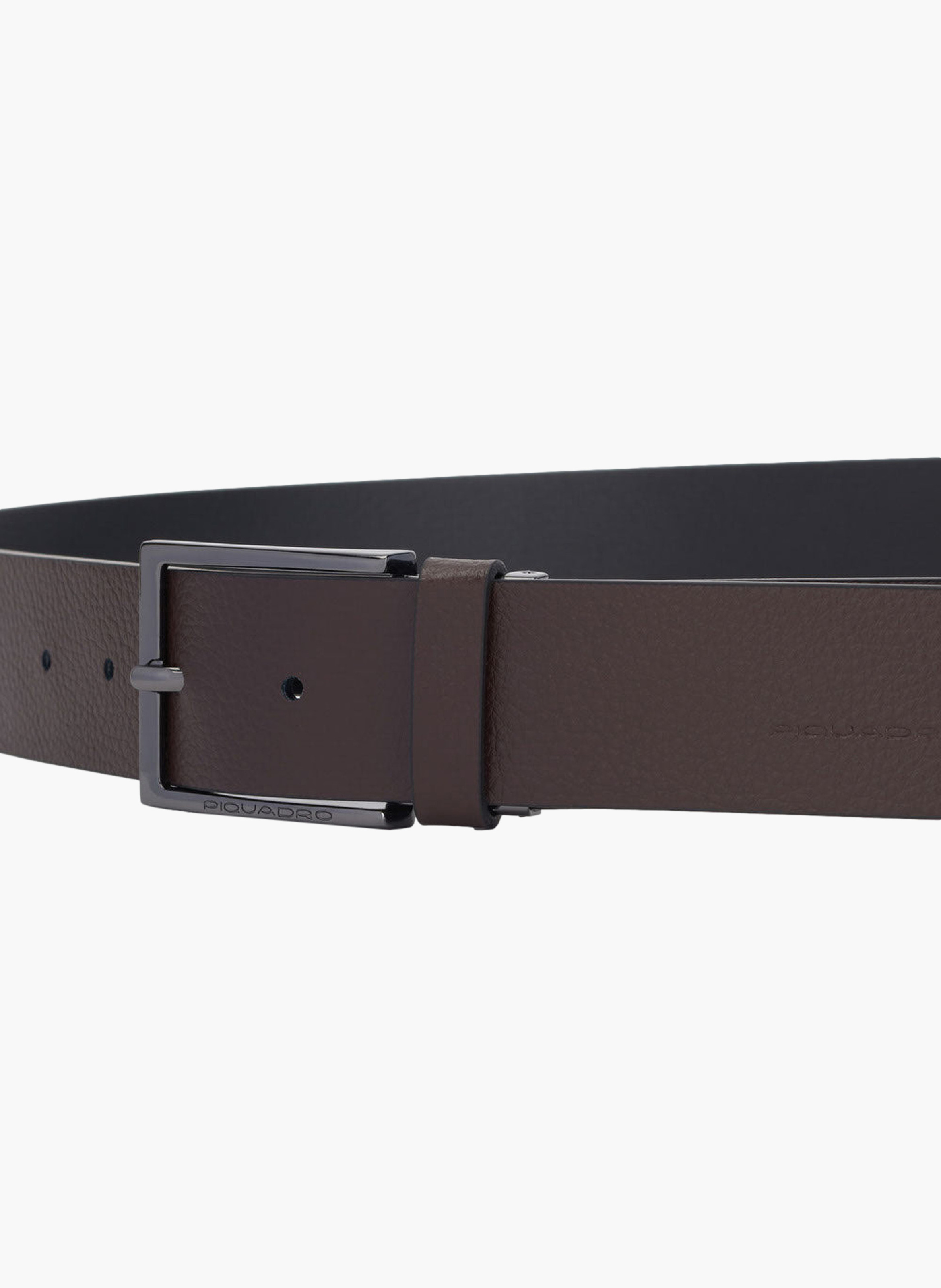 Men's cut-edge reversible leather belt PIQUADRO Black